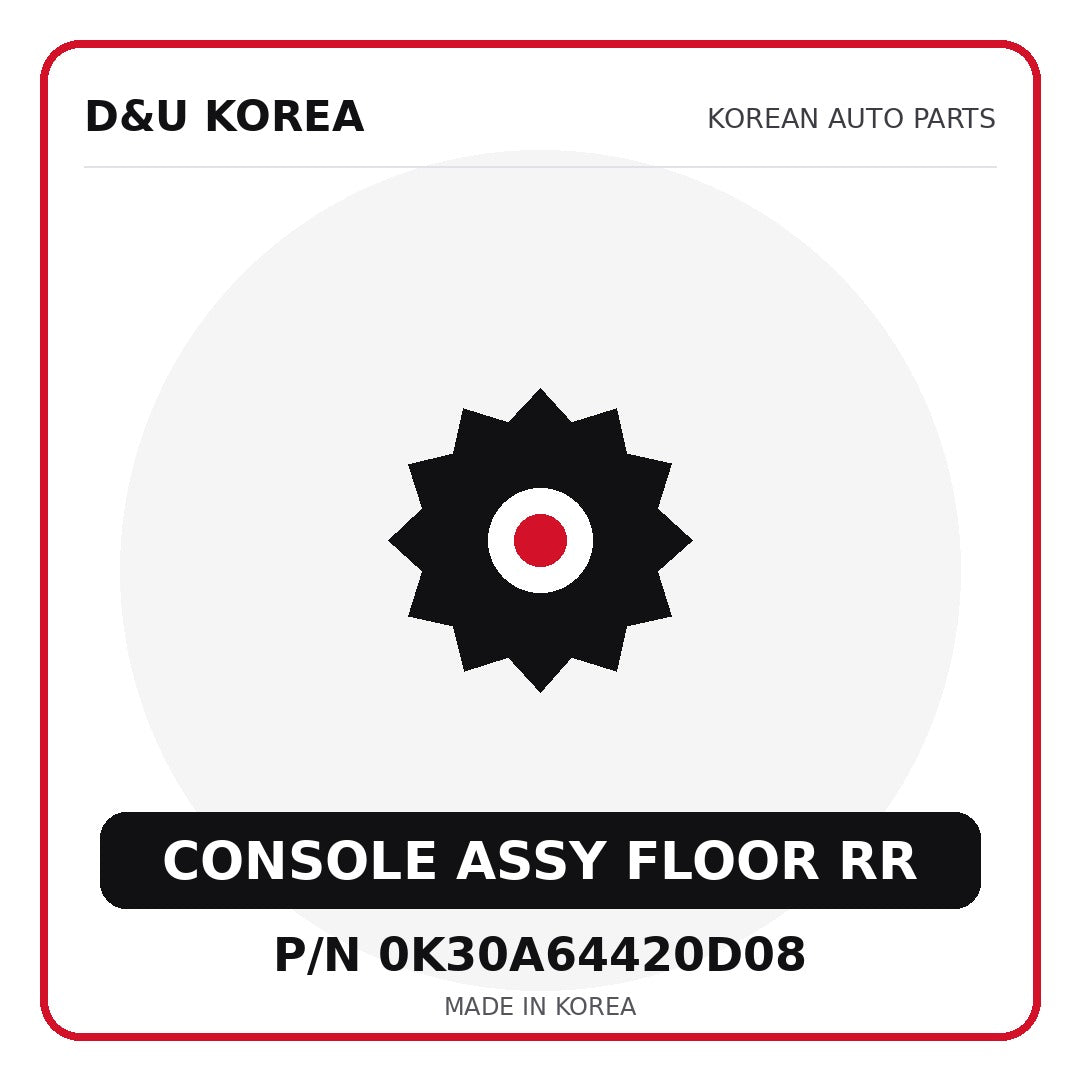 Genuine Mobis CONSOLE ASSY FLOOR RR 0K30A64420D08 - Korean auto parts from D&U Korea