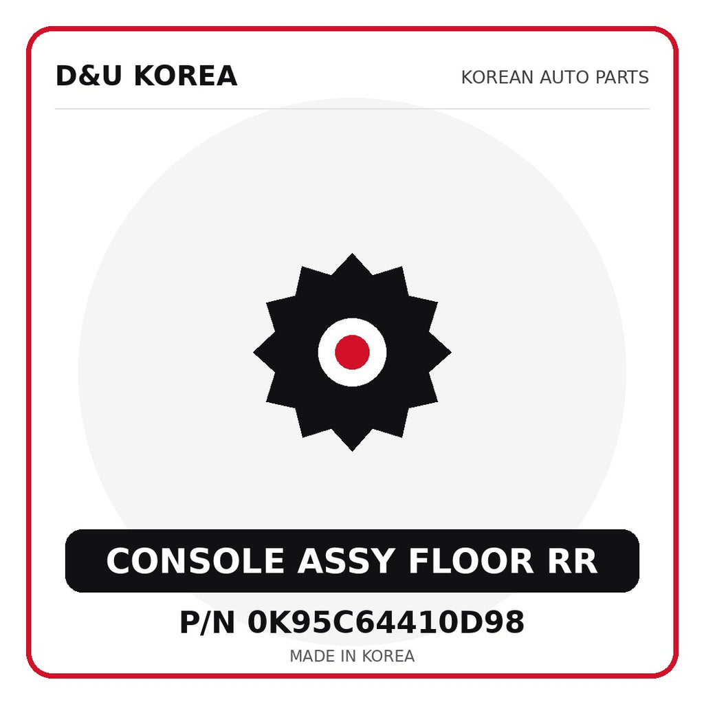 Genuine Mobis CONSOLE ASSY FLOOR RR 0K95C64410D98 - Korean auto parts from D&U Korea