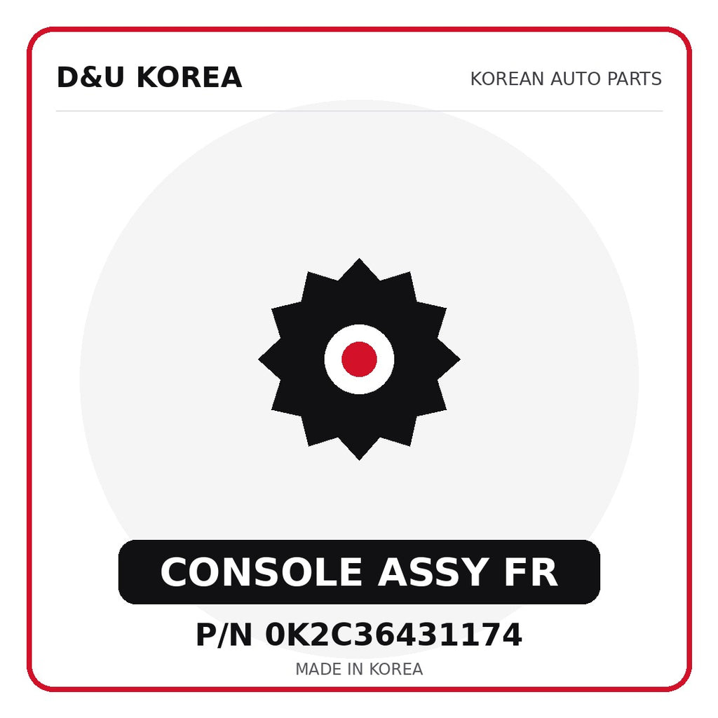 Genuine Mobis CONSOLE ASSY FR 0K2C36431174 for Korean vehicles | D&U Korea