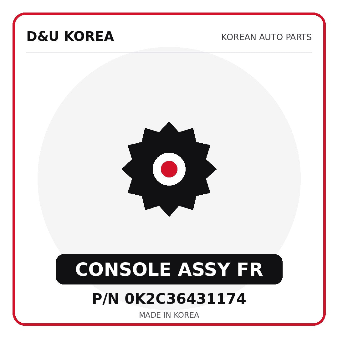 Genuine Mobis CONSOLE ASSY FR 0K2C36431174 for Korean vehicles | D&U Korea