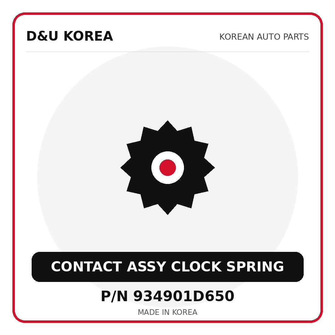 Genuine Mobis CONTACT ASSY CLOCK SPRING 934901D650 for Korean vehicles | D&U Korea