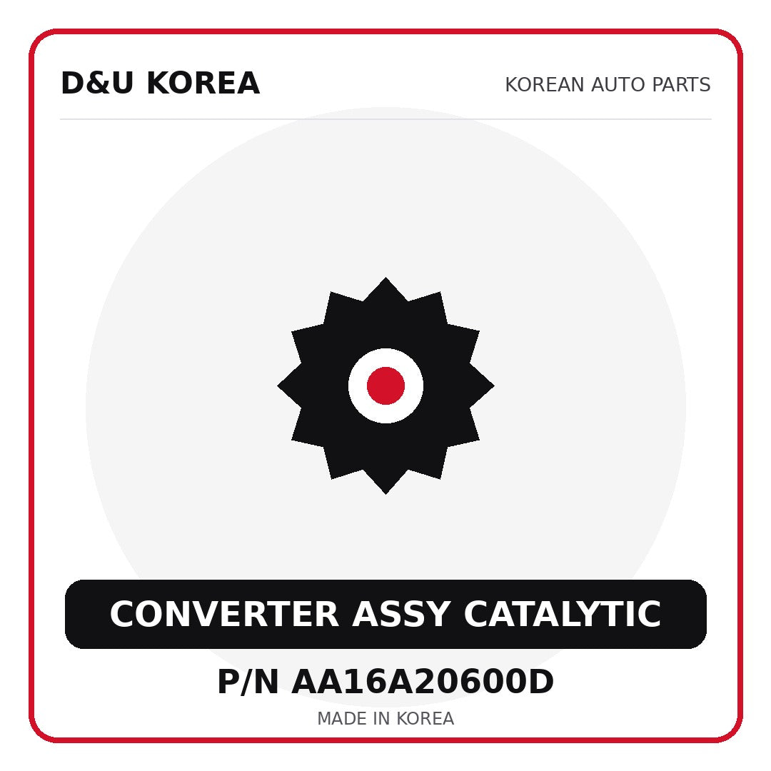 Genuine Mobis CONVERTER ASSY CATALYTIC AA16A20600D - Korean auto parts from D&U Korea