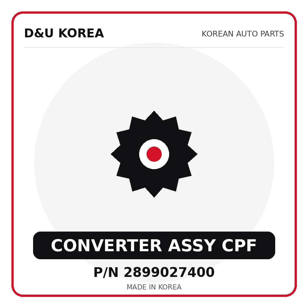 Genuine Mobis CONVERTER ASSY CPF 2899027400 - Korean auto parts from D&U Korea