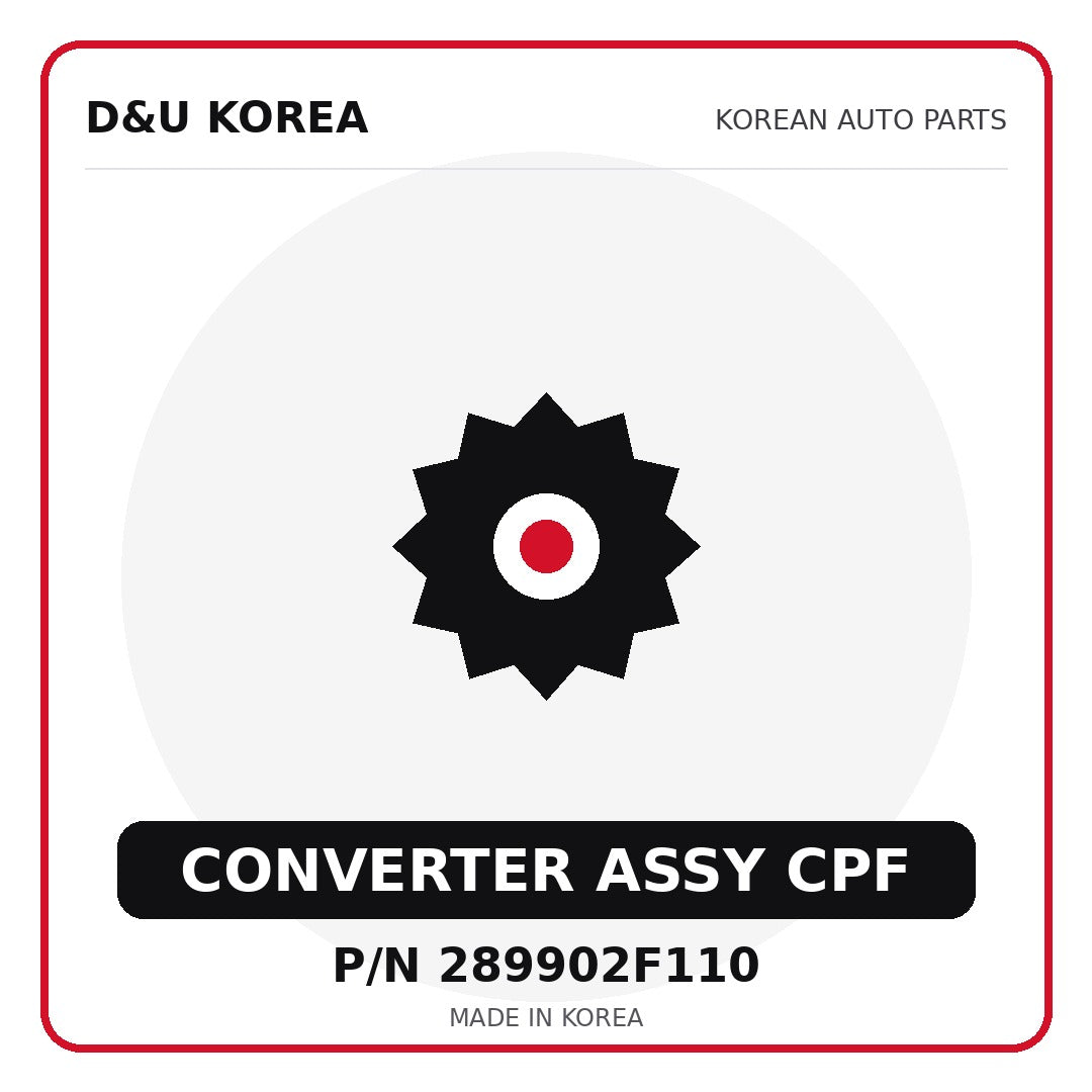 Genuine Mobis CONVERTER ASSY CPF 289902F110 - Korean auto parts from D&U Korea