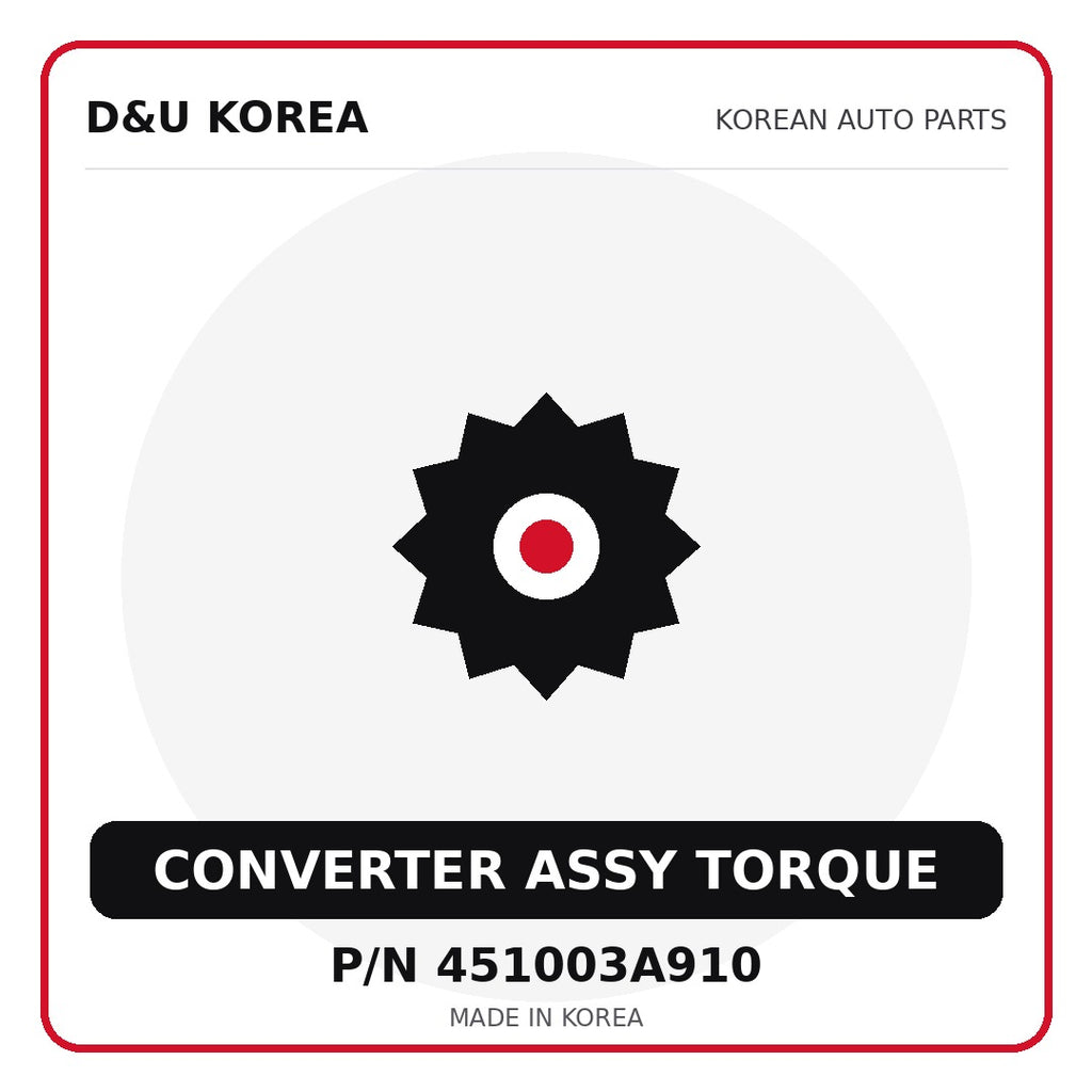 Genuine Mobis CONVERTER ASSY TORQUE 451003A910 - Korean auto parts from D&U Korea
