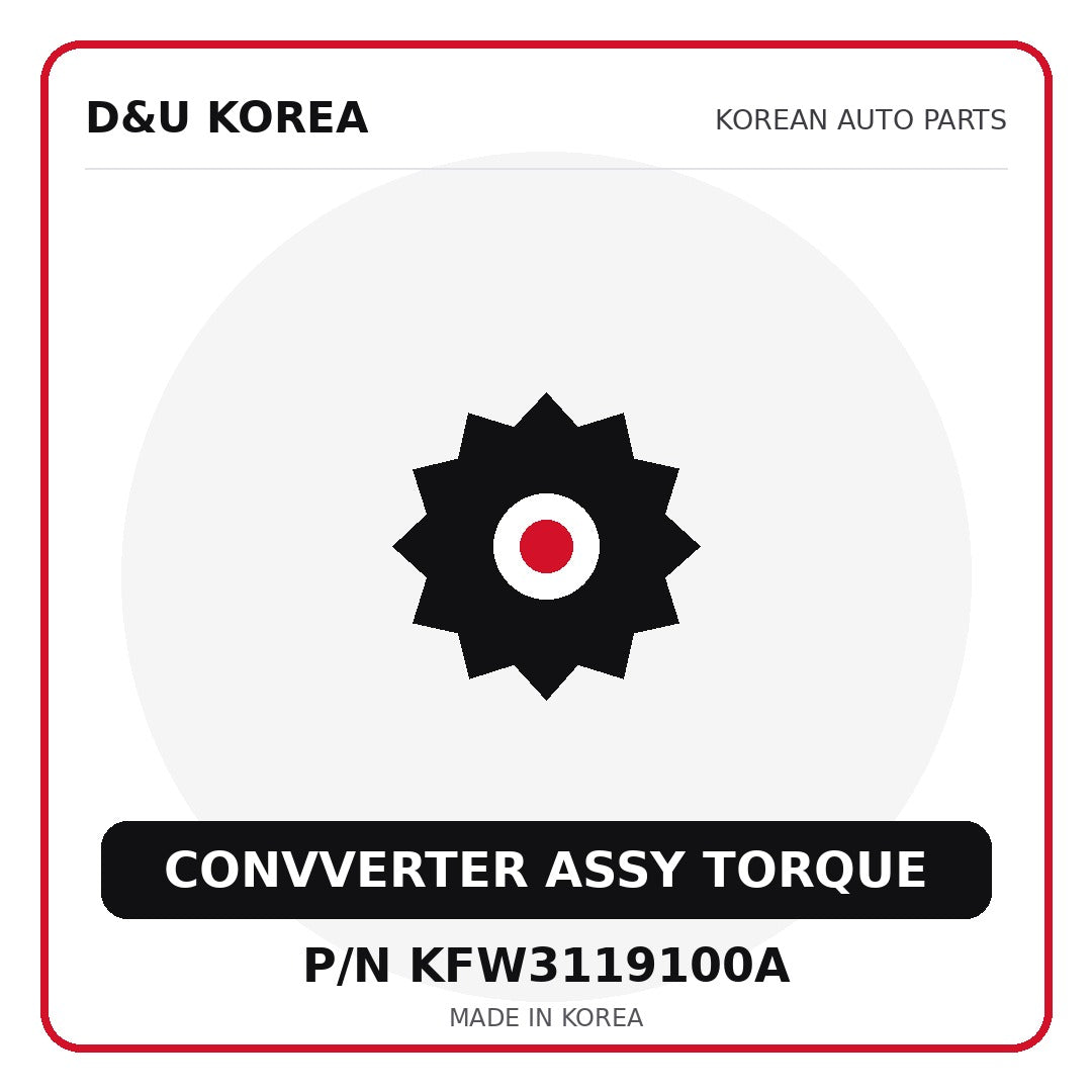 Genuine Mobis CONVVERTER ASSY TORQUE KFW3119100A for Korean vehicles | D&U Korea