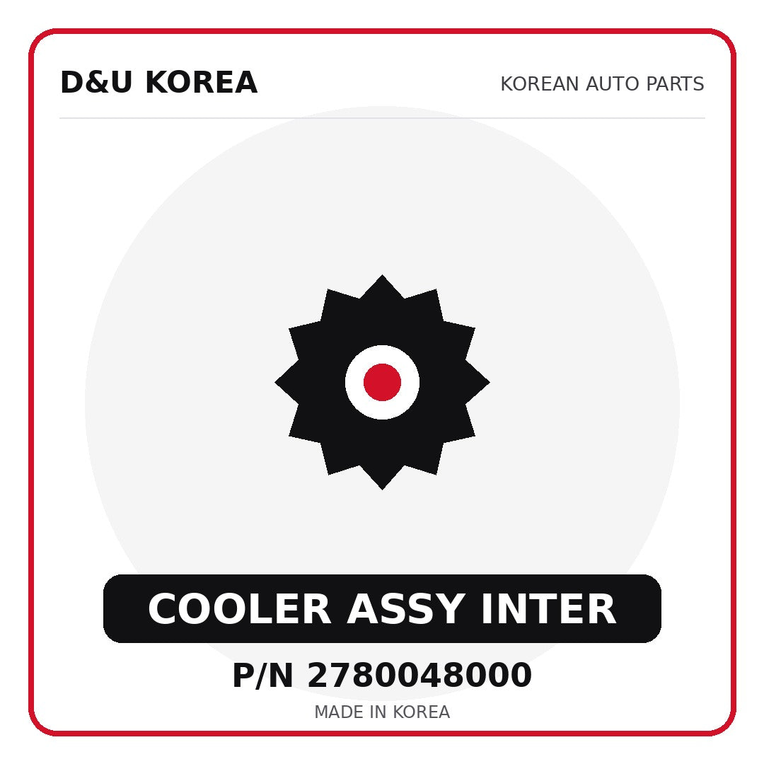 Genuine Mobis COOLER ASSY INTER 2780048000 - Korean auto parts from D&U Korea