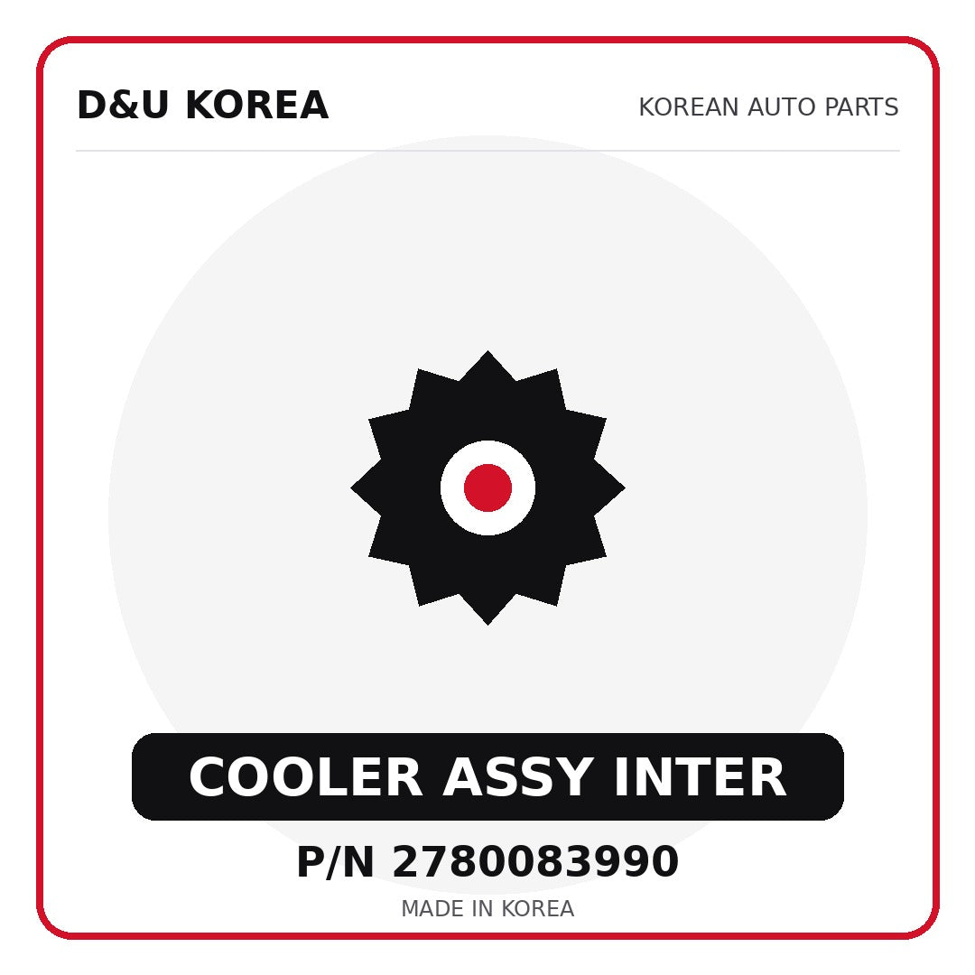 Genuine Mobis COOLER ASSY INTER 2780083990 - Korean auto parts from D&U Korea