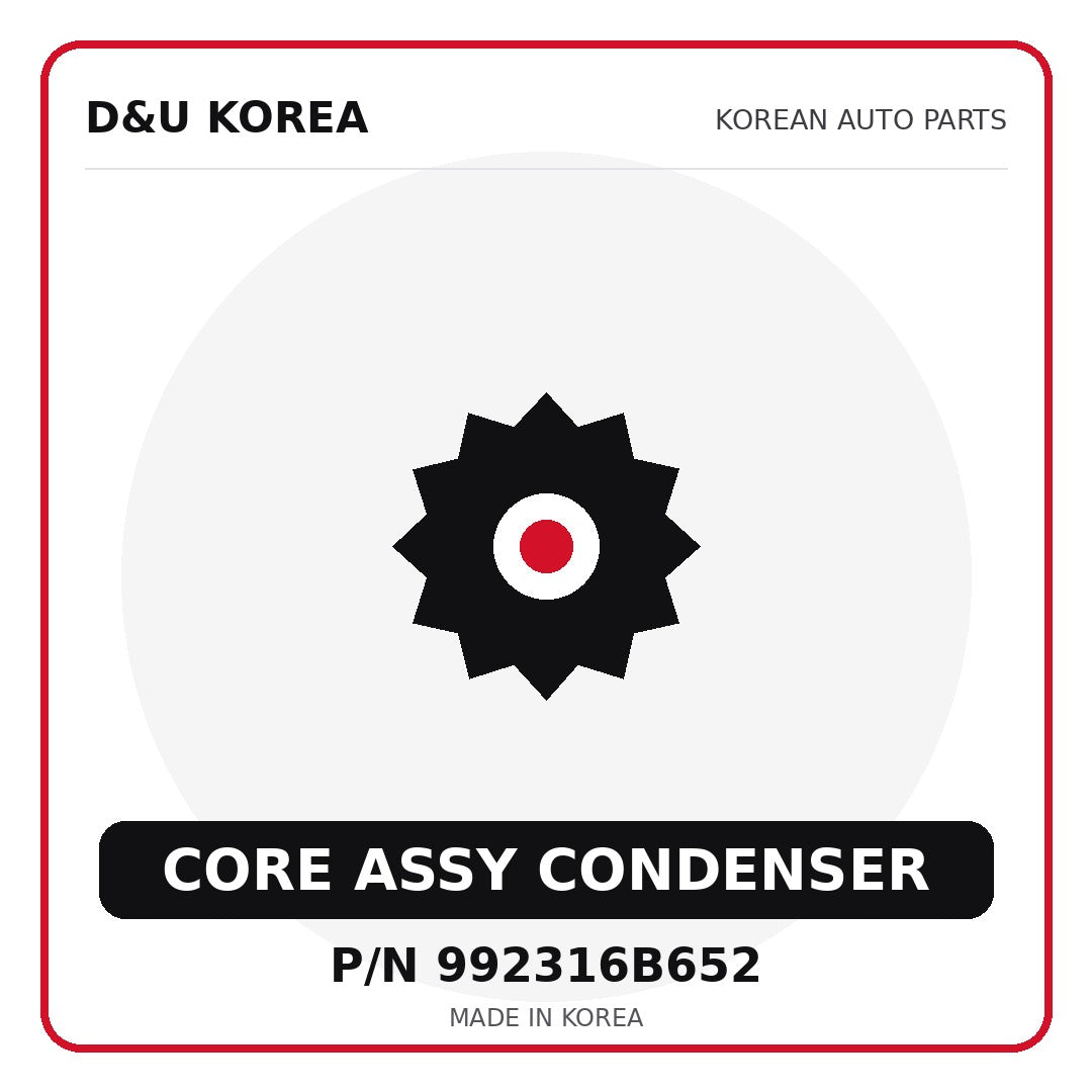 Genuine Mobis CORE ASSY CONDENSER 992316B652 for Korean vehicles | D&U Korea