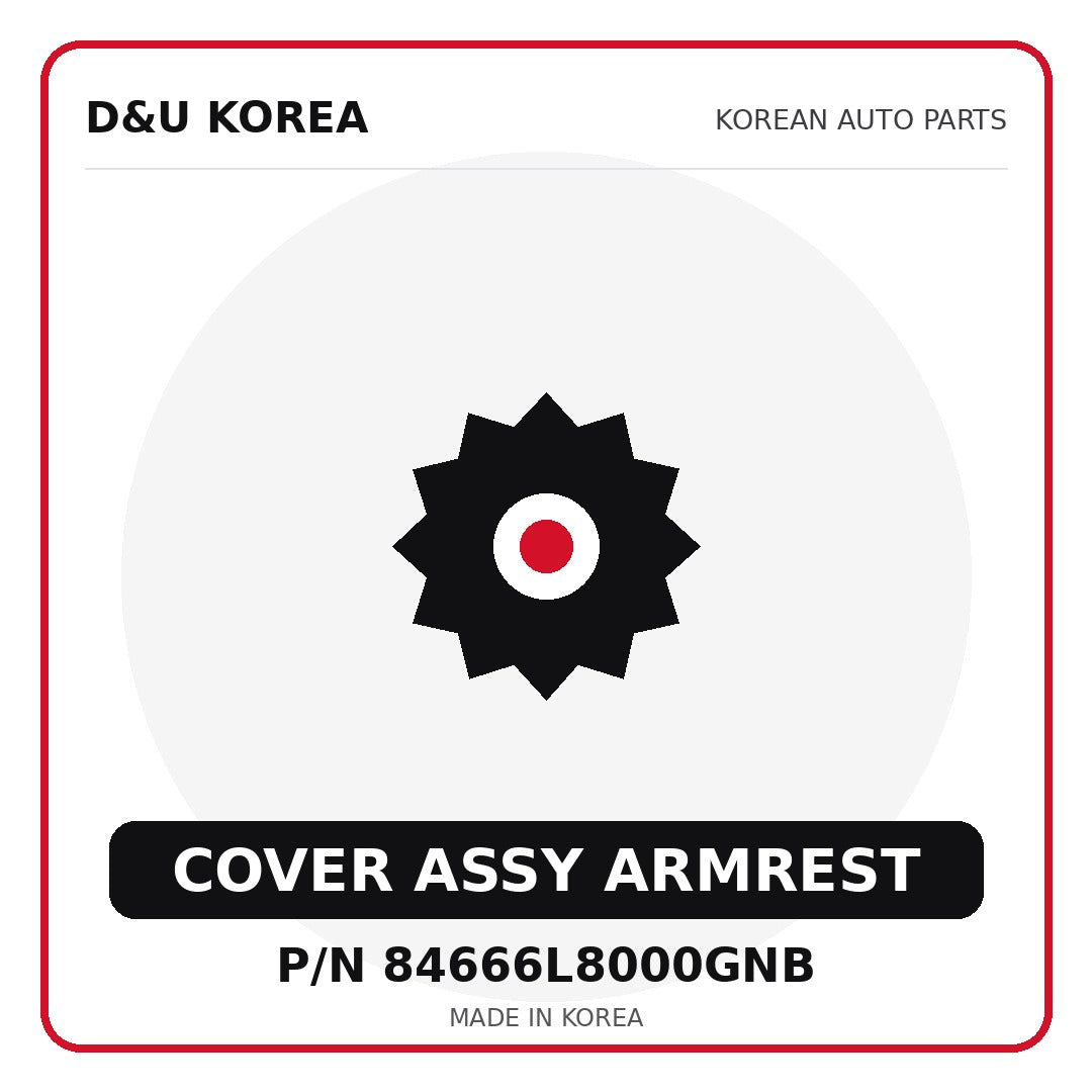 Genuine Mobis COVER ASSY ARMREST 84666L8000GNB - Korean auto parts from D&U Korea