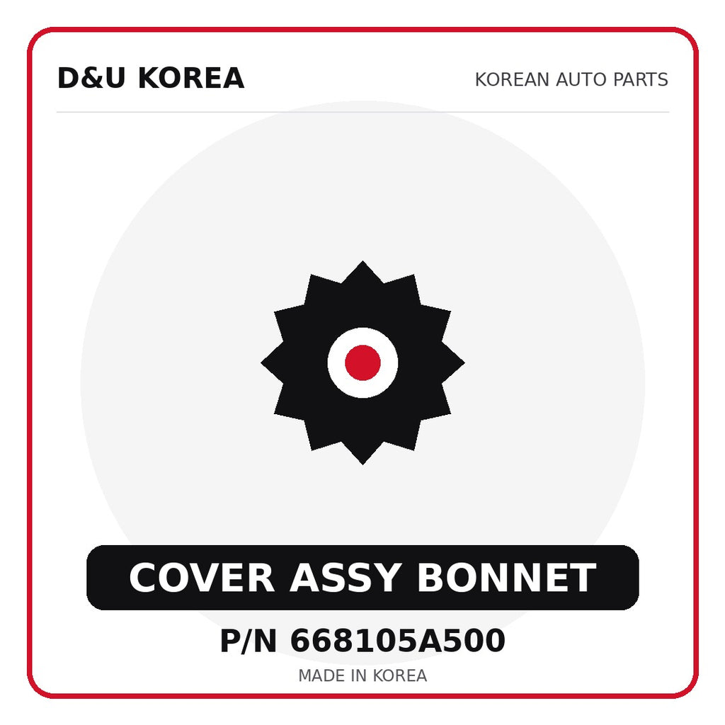 Genuine Mobis COVER ASSY BONNET 668105A500 - Korean auto parts from D&U Korea