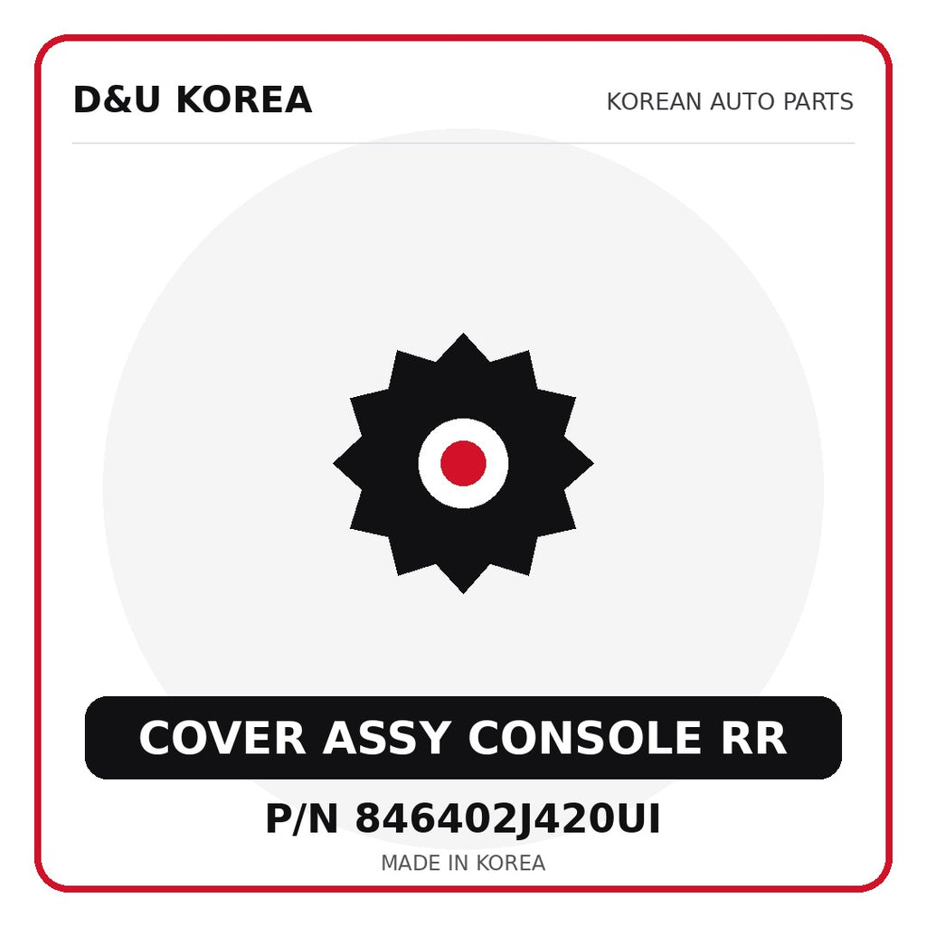 Genuine Mobis COVER ASSY CONSOLE RR 846402J420UI - Korean auto parts from D&U Korea