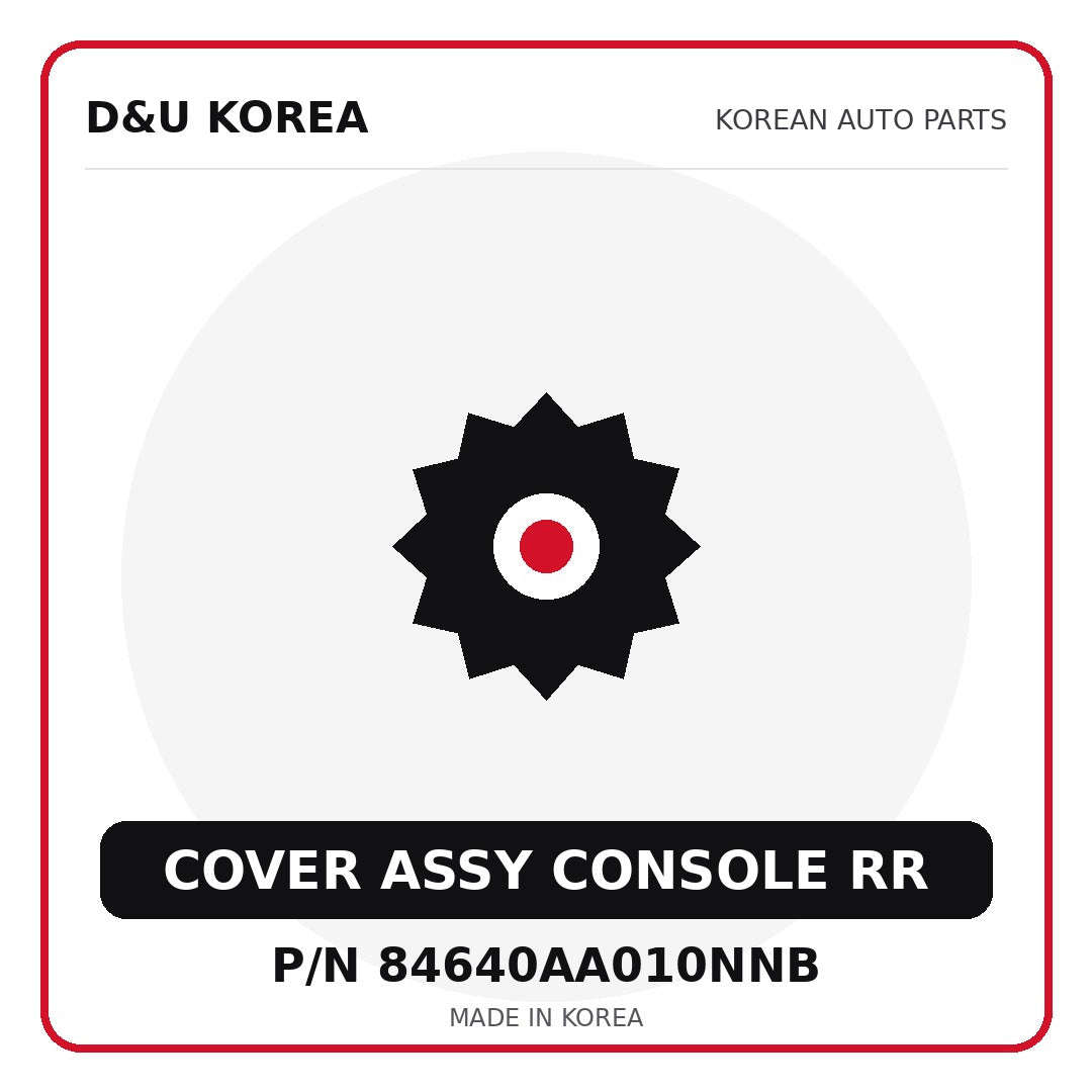 Genuine Mobis COVER ASSY CONSOLE RR 84640AA010NNB - Korean auto parts from D&U Korea
