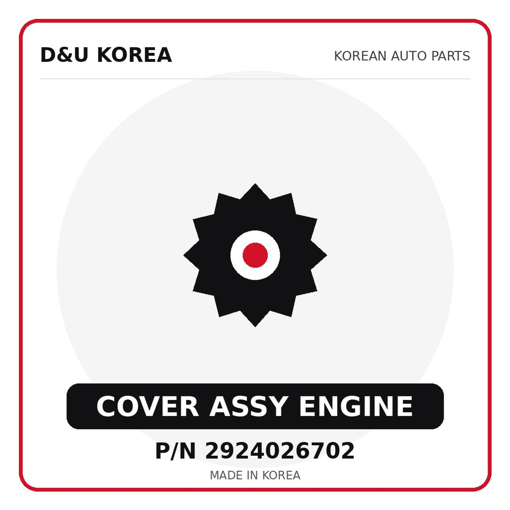 Genuine Mobis COVER ASSY ENGINE 2924026702 - Korean auto parts from D&U Korea
