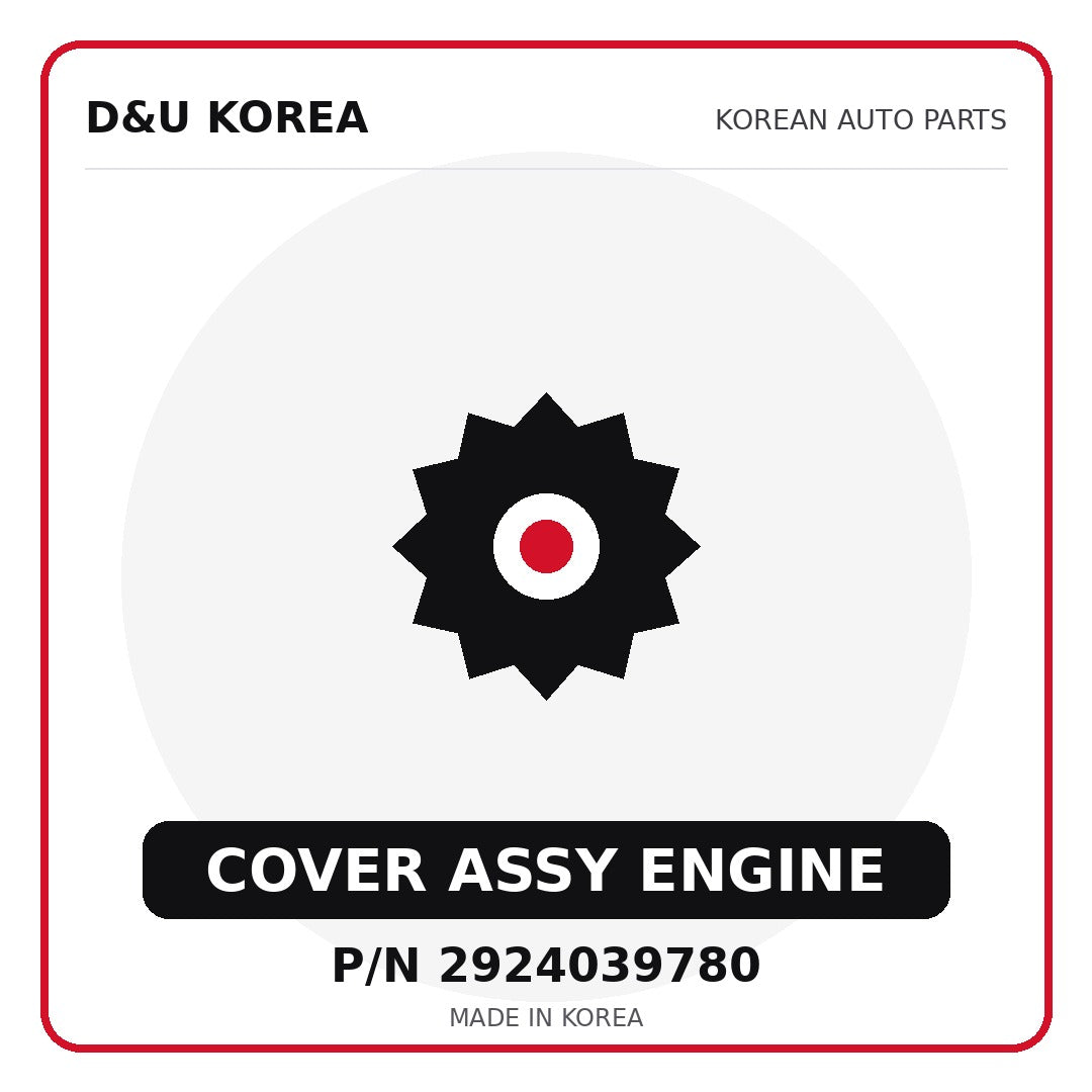 Genuine Mobis COVER ASSY ENGINE 2924039780 - Korean auto parts from D&U Korea