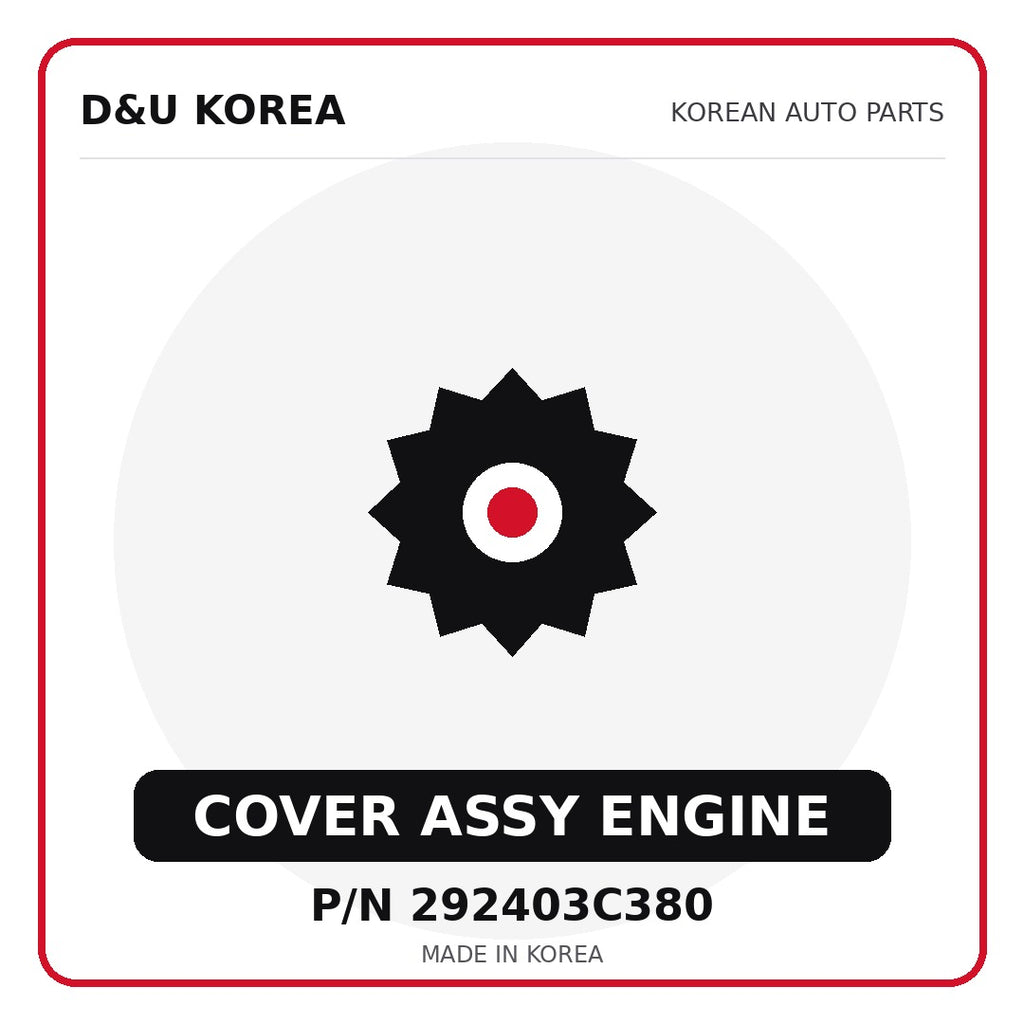 Genuine Mobis COVER ASSY ENGINE 292403C380 - Korean auto parts from D&U Korea