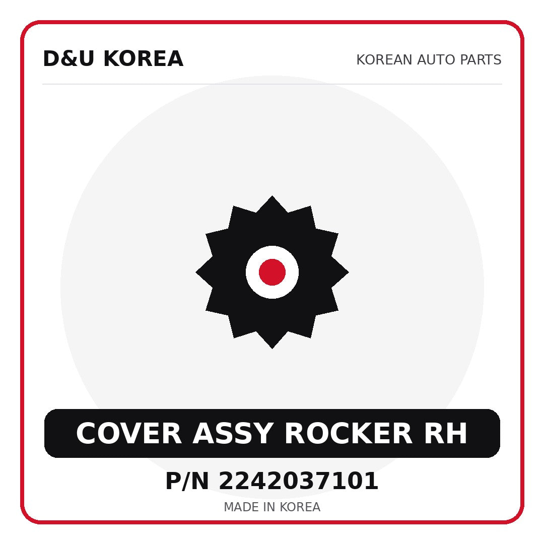 Genuine Mobis COVER ASSY ROCKER RH 2242037101 - Korean auto parts from D&U Korea