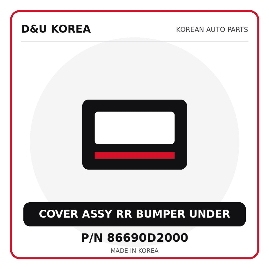Genuine Mobis COVER ASSY RR BUMPER UNDER 86690D2000 - Korean auto parts from D&U Korea