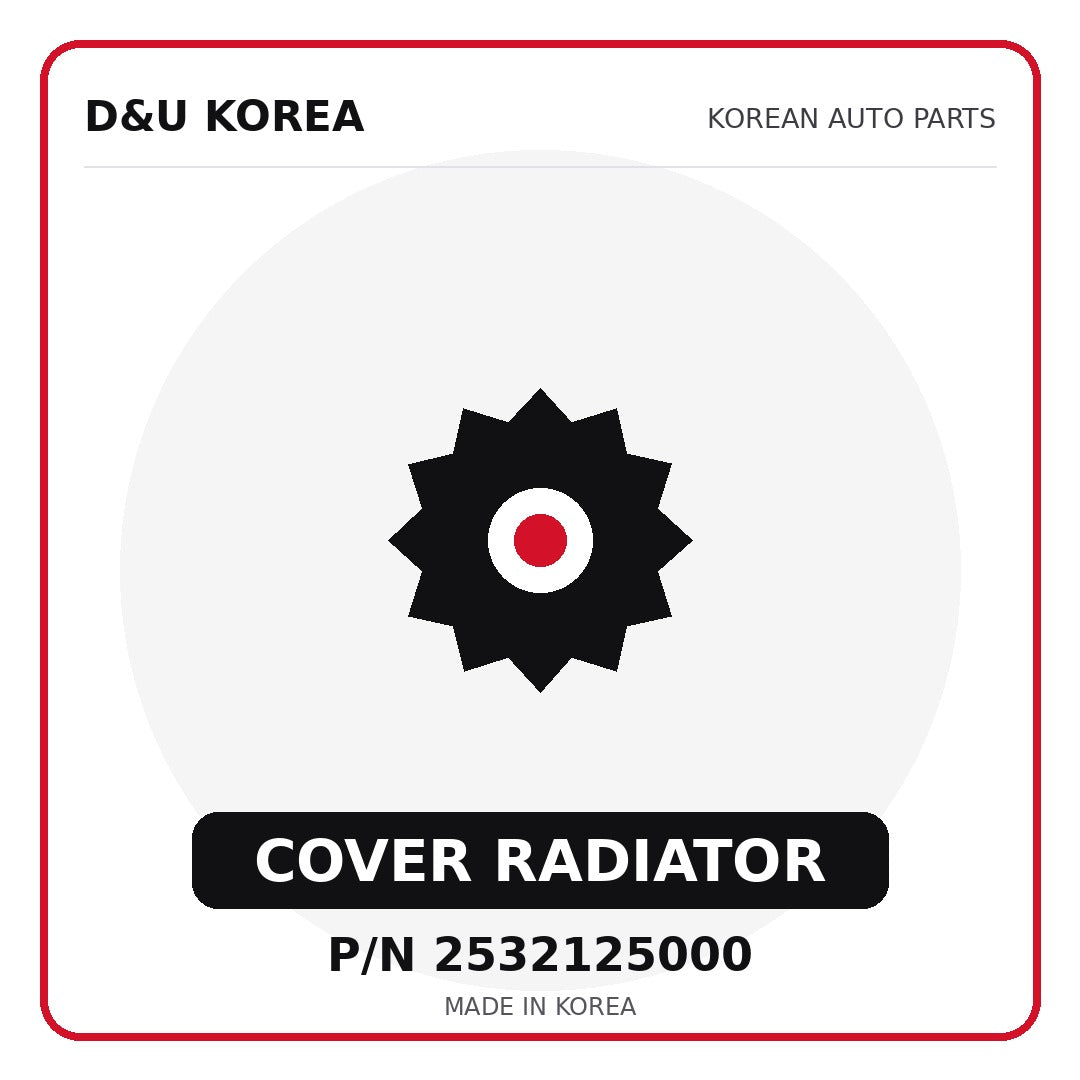 Genuine Mobis COVER RADIATOR 2532125000 - Korean auto parts from D&U Korea