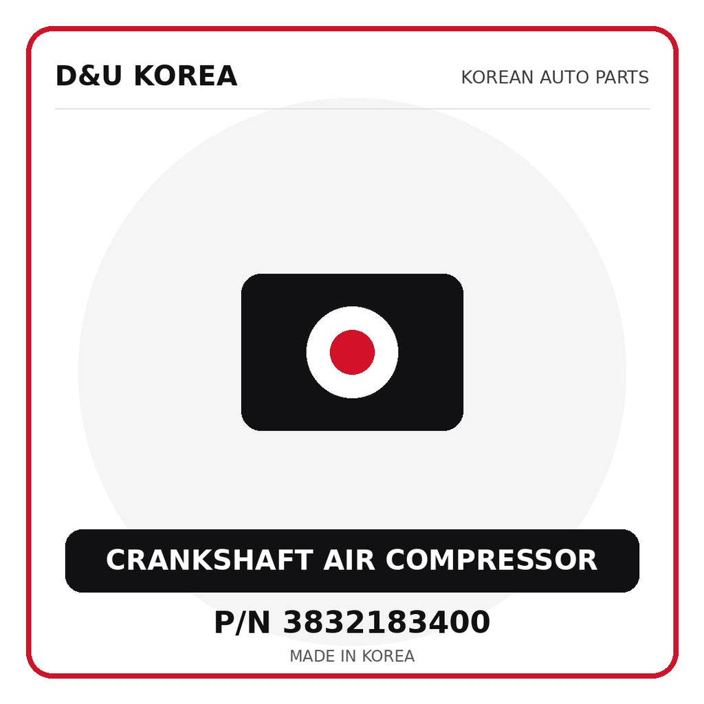 Genuine Mobis CRANKSHAFT AIR COMPRESSOR 3832183400 - Korean auto parts from D&U Korea