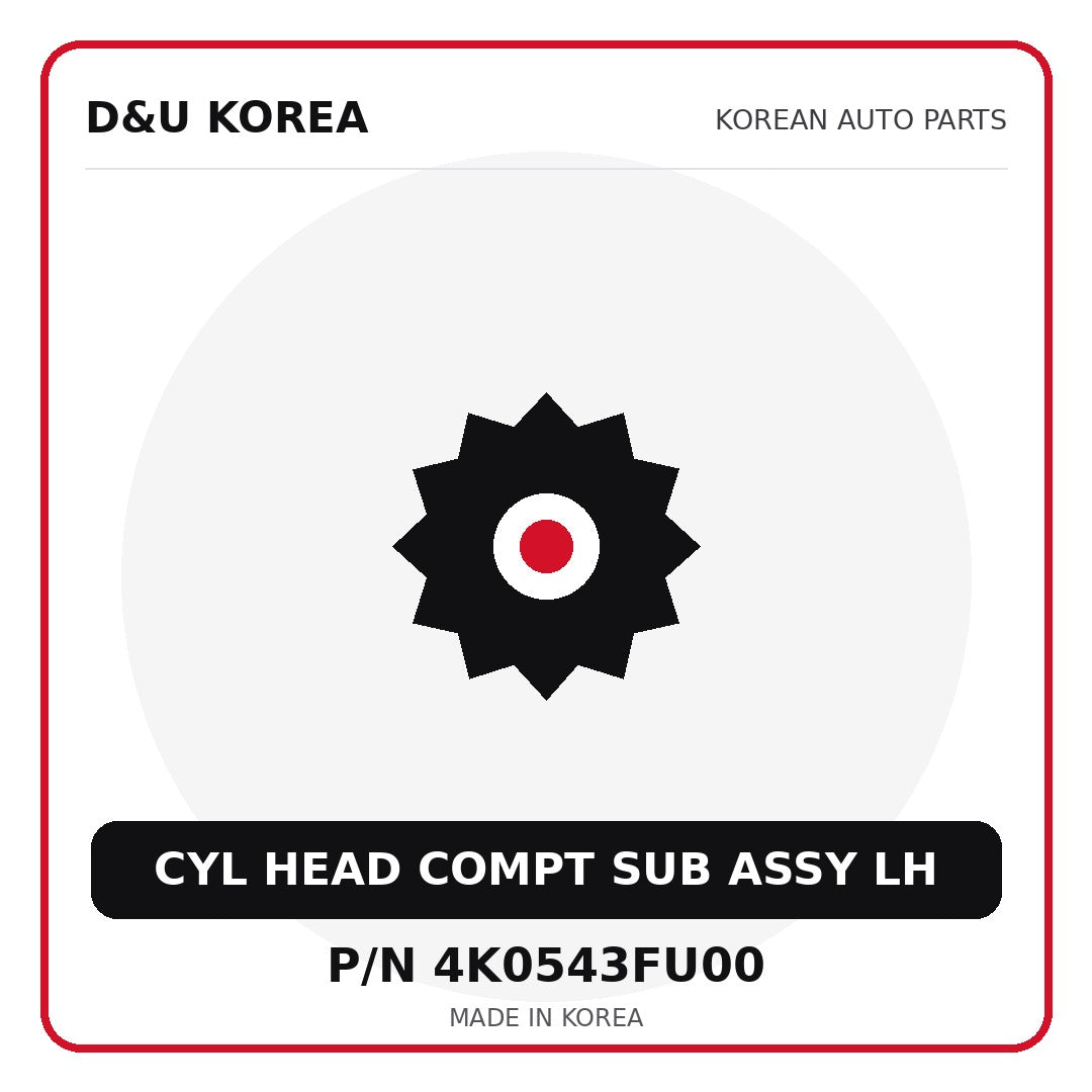 Genuine Mobis CYL HEAD COMPT SUB ASSY LH 4K0543FU00 - Korean auto parts from D&U Korea