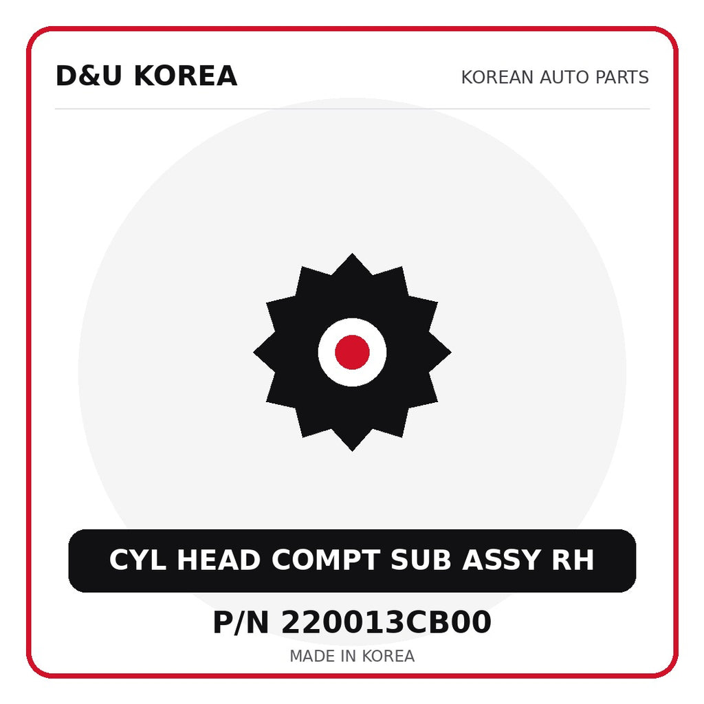 Genuine Mobis CYL HEAD COMPT SUB ASSY RH 220013CB00 - Korean auto parts from D&U Korea
