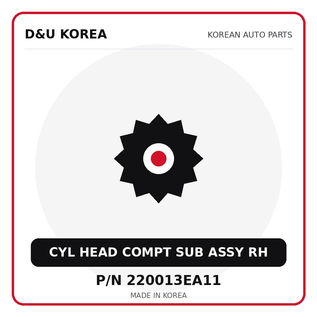Genuine Mobis CYL HEAD COMPT SUB ASSY RH 220013EA11 - Korean auto parts from D&U Korea