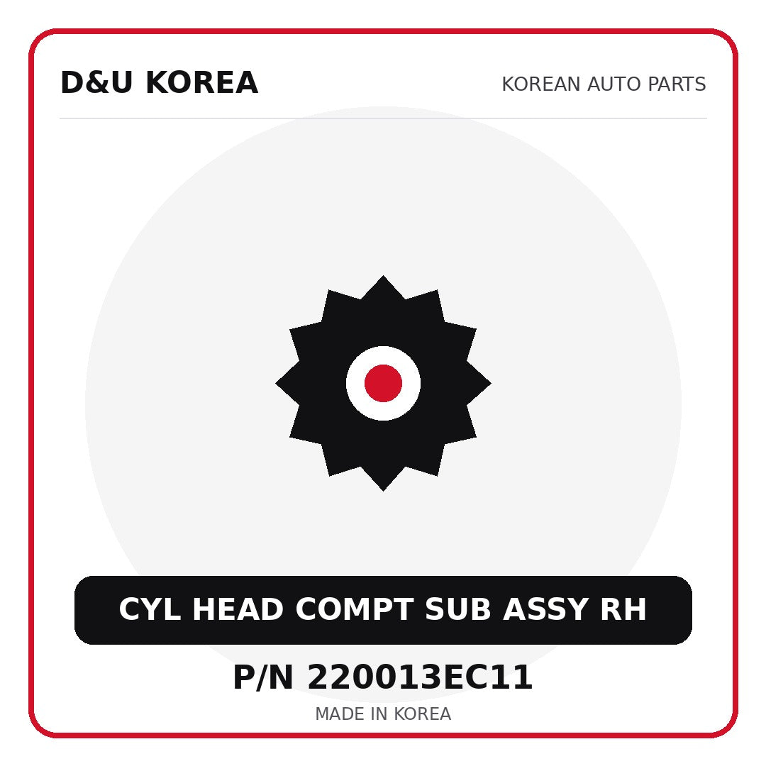 Genuine Mobis CYL HEAD COMPT SUB ASSY RH 220013EC11 - Korean auto parts from D&U Korea