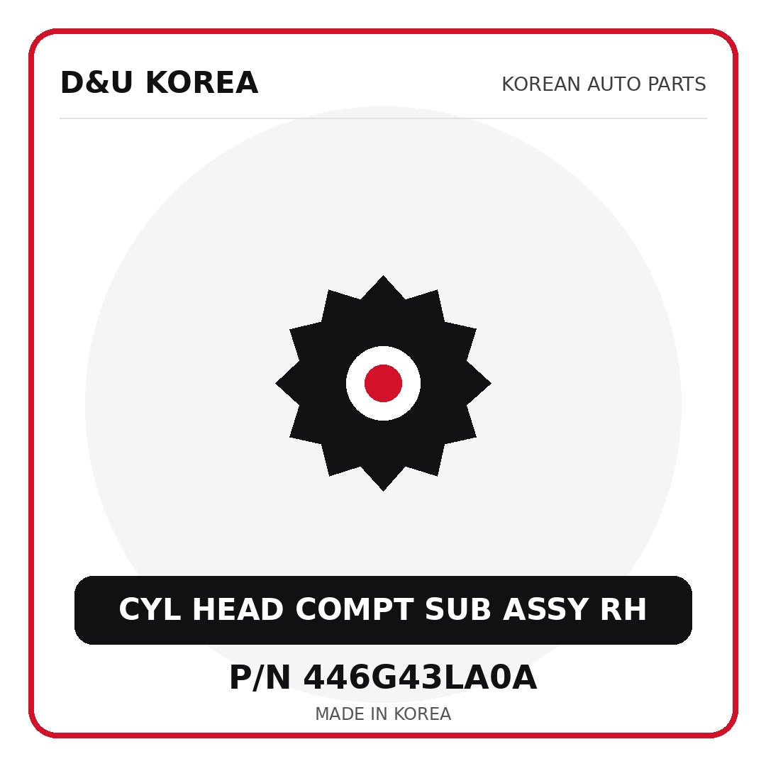 Genuine Mobis CYL HEAD COMPT SUB ASSY RH 446G43LA0A - Korean auto parts from D&U Korea