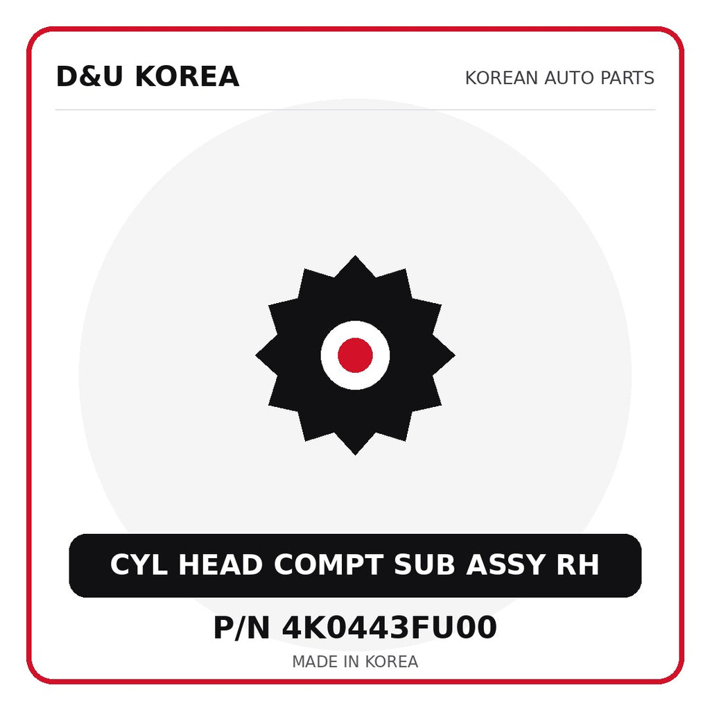 Genuine Mobis CYL HEAD COMPT SUB ASSY RH 4K0443FU00 - Korean auto parts from D&U Korea