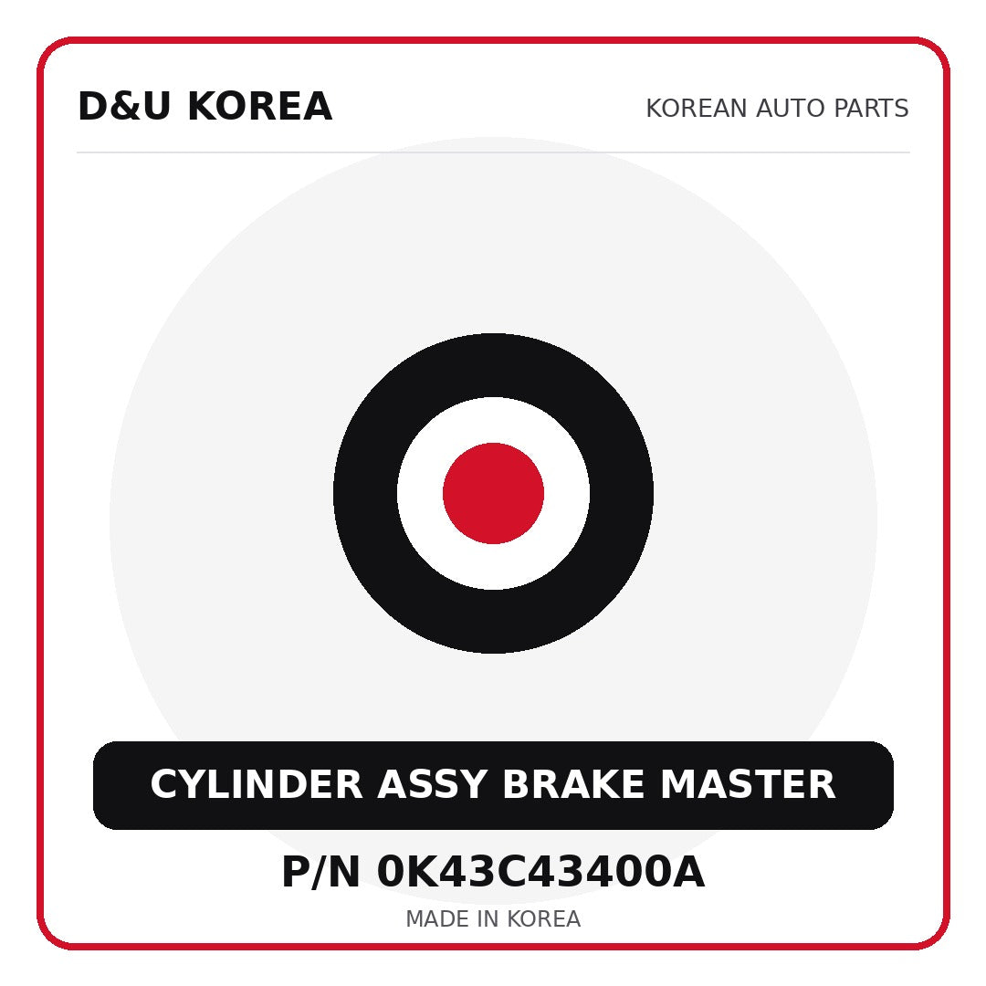 Genuine Mobis CYLINDER ASSY BRAKE MASTER 0K43C43400A - Korean auto parts from D&U Korea