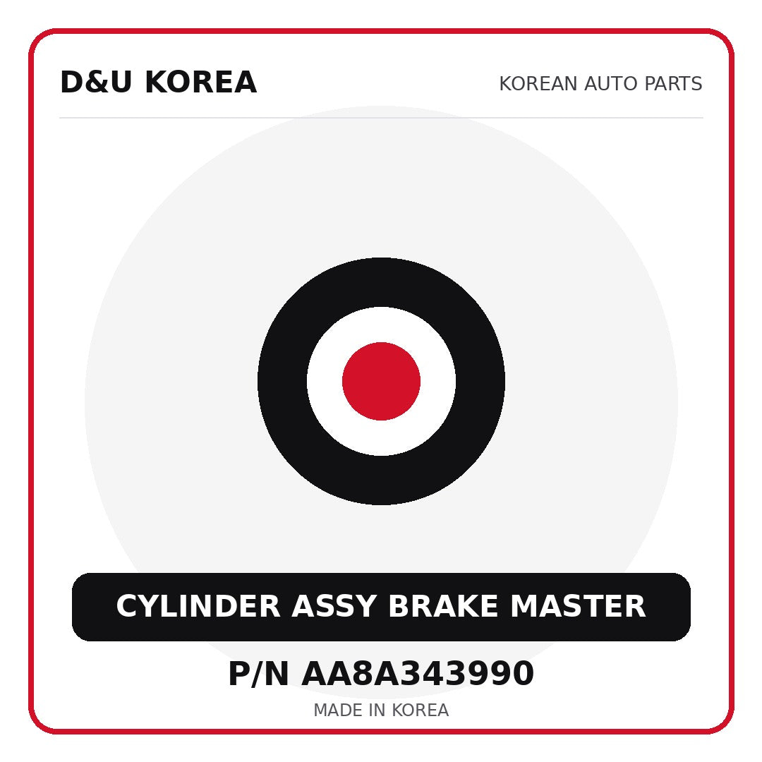 Genuine Mobis CYLINDER ASSY BRAKE MASTER AA8A343990 for Korean vehicles | D&U Korea