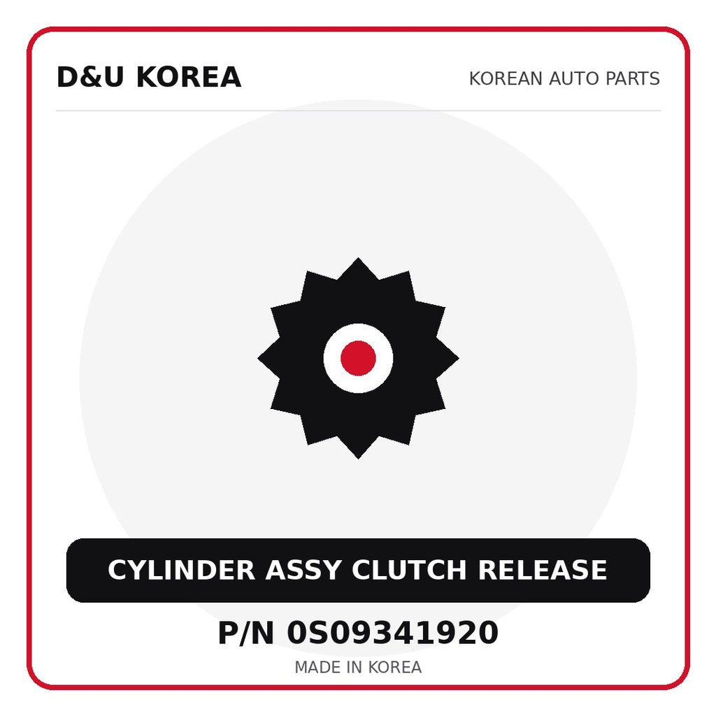 Genuine Mobis CYLINDER ASSY CLUTCH RELEASE 0S09341920 - Korean auto parts from D&U Korea
