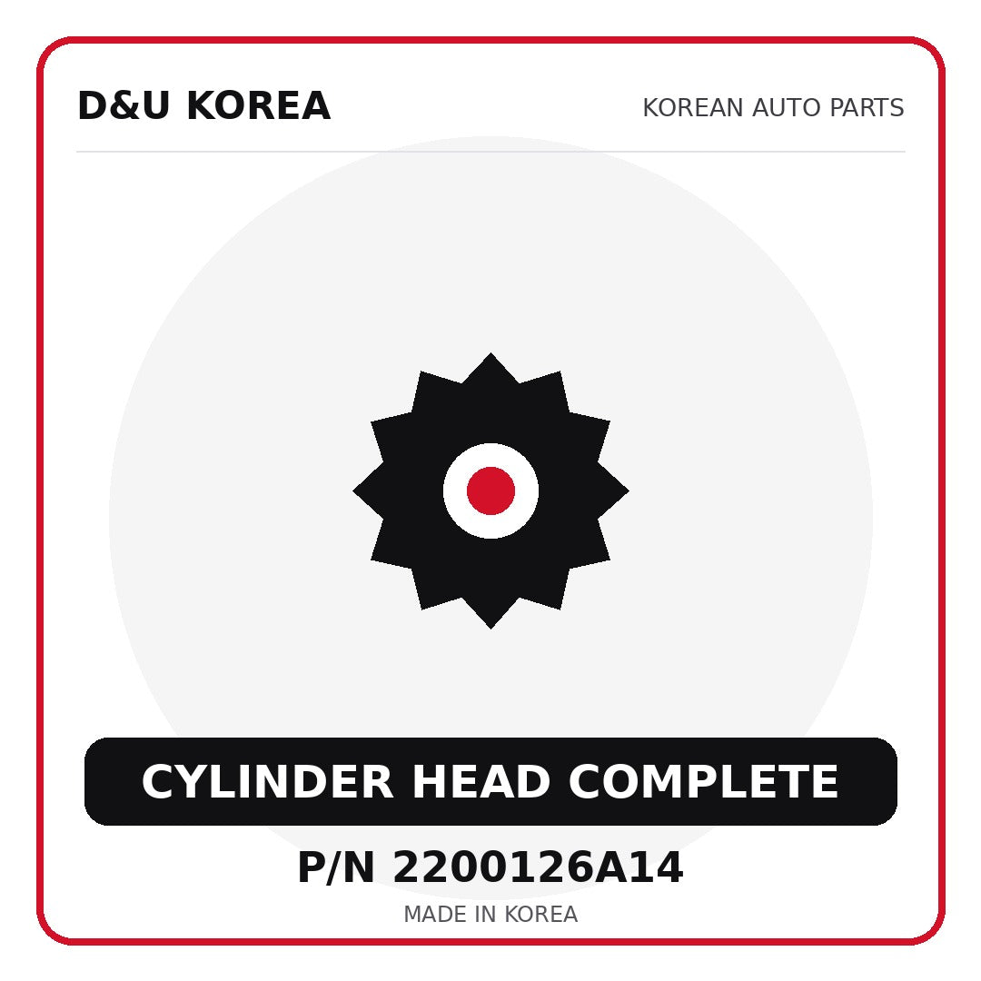 Genuine Mobis CYLINDER HEAD COMPLETE 2200126A14 - Korean auto parts from D&U Korea