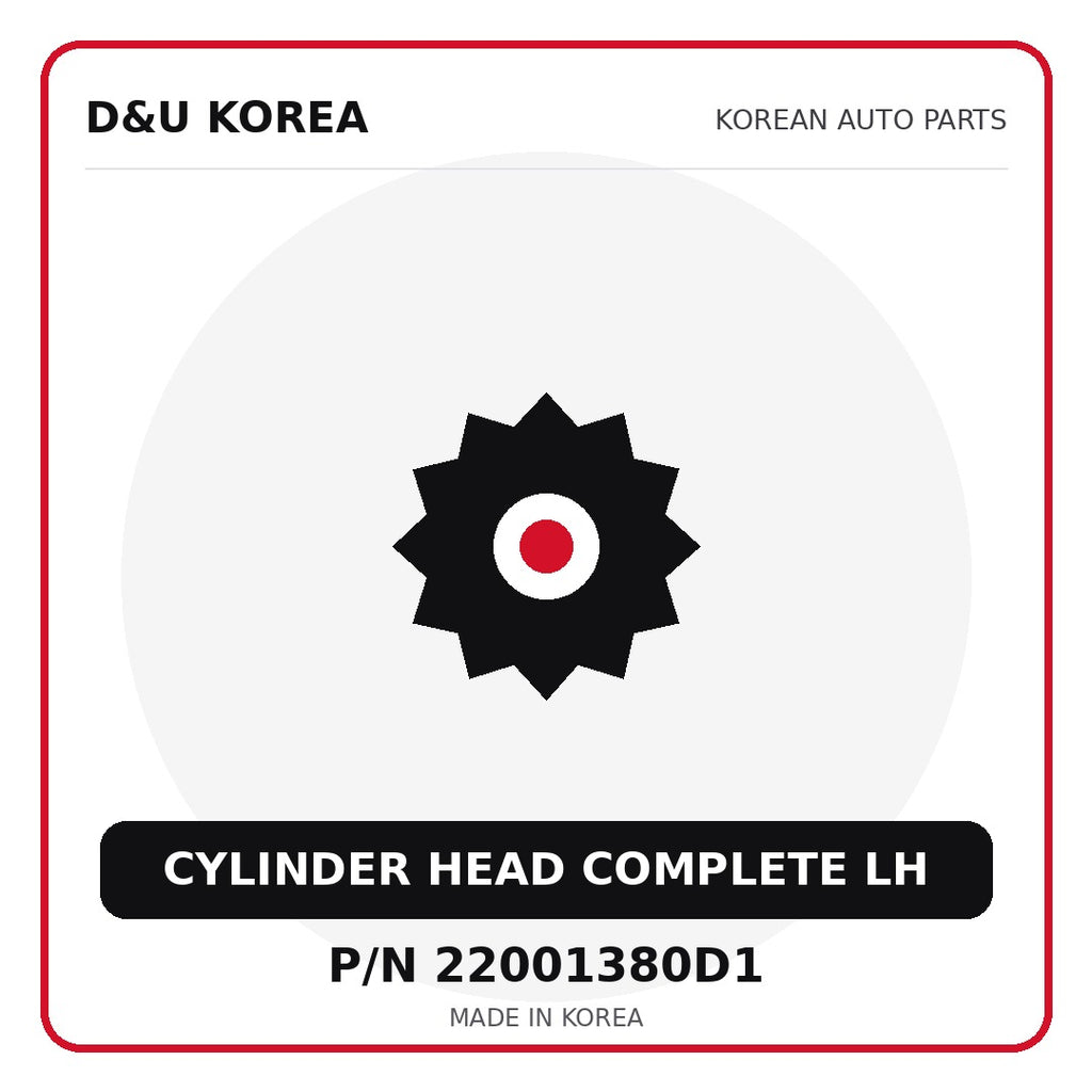 Genuine Mobis CYLINDER HEAD COMPLETE LH 22001380D1 - Korean auto parts from D&U Korea