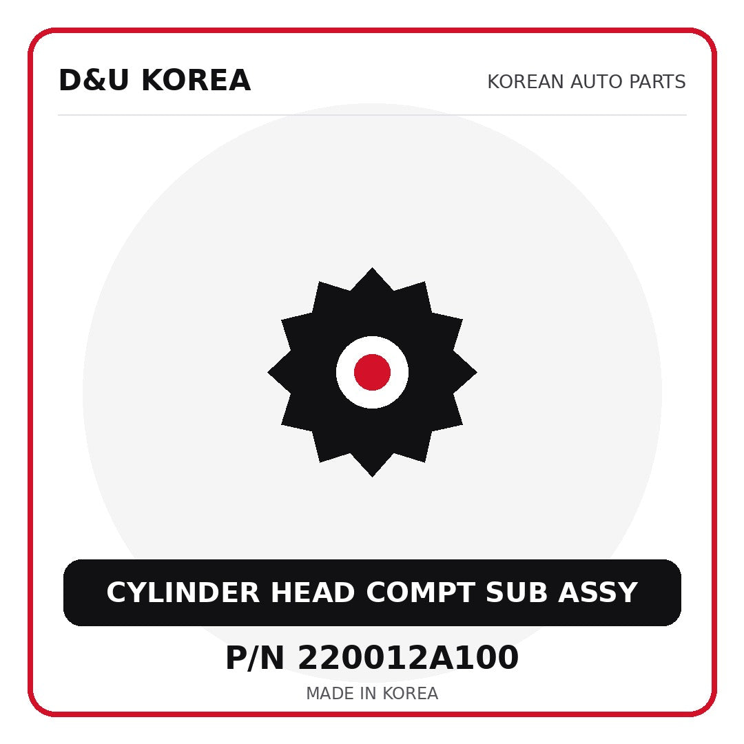 Genuine Mobis CYLINDER HEAD COMPT SUB ASSY 220012A100 - Korean auto parts from D&U Korea