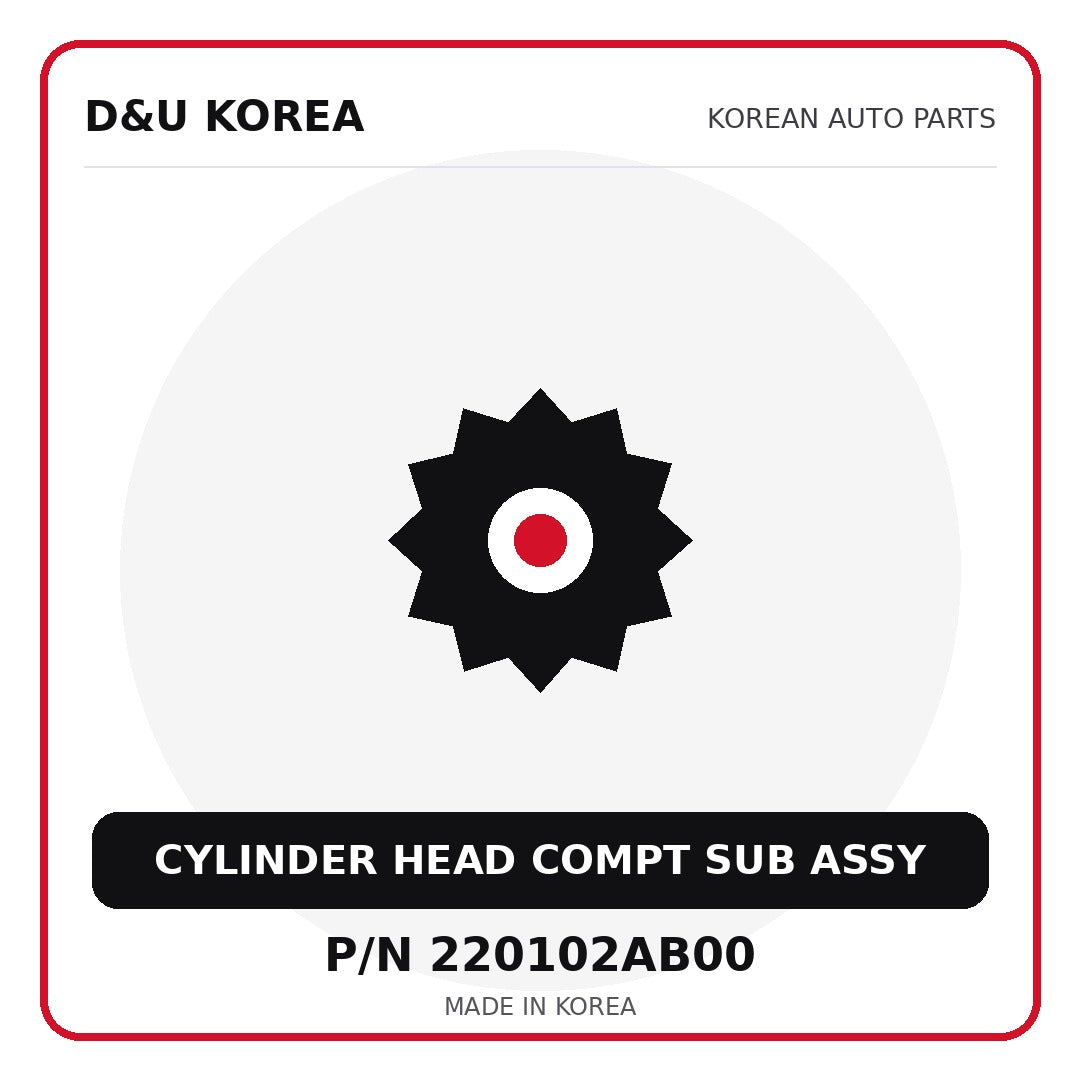 Genuine Mobis CYLINDER HEAD COMPT SUB ASSY 220102AB00 - Korean auto parts from D&U Korea