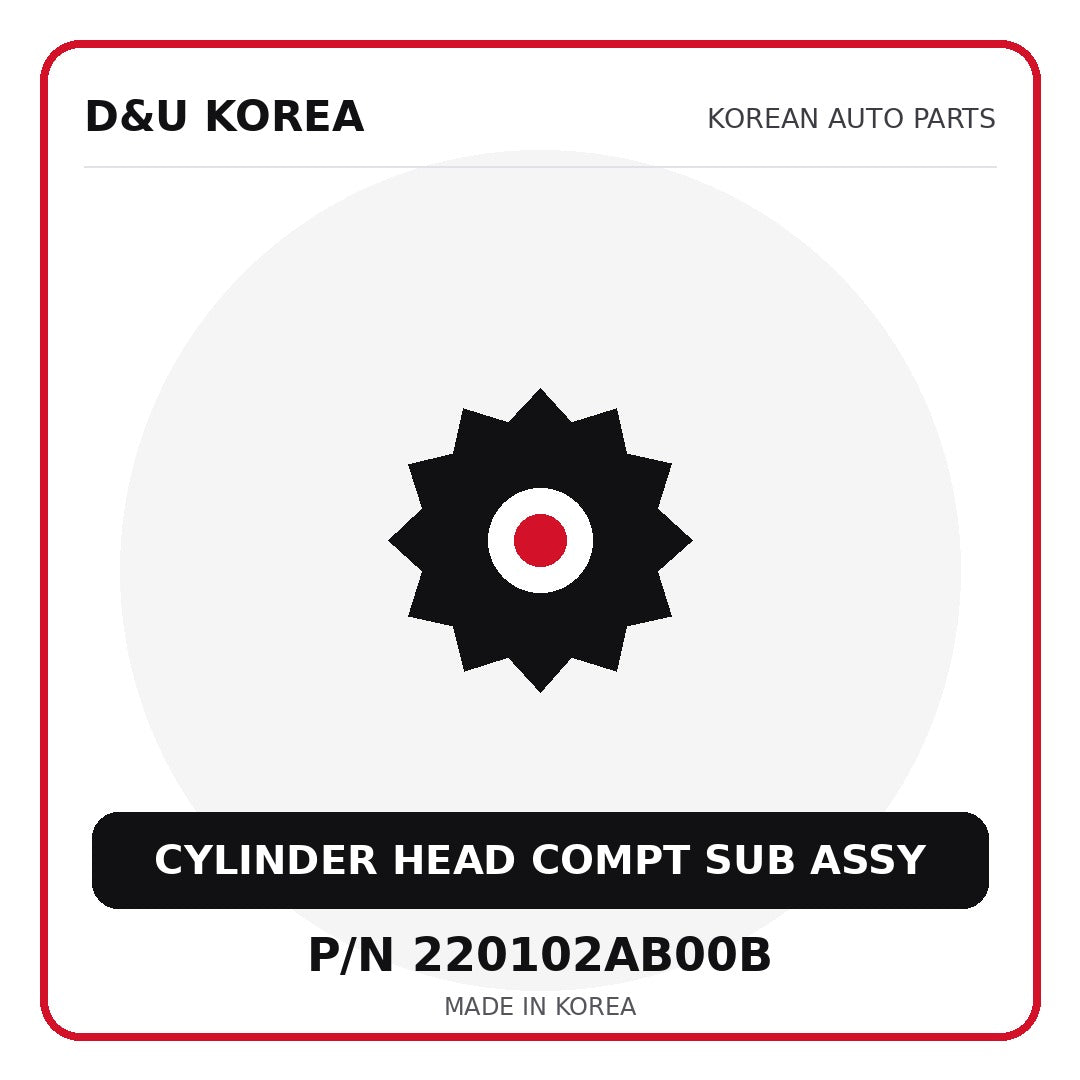Genuine Mobis CYLINDER HEAD COMPT SUB ASSY 220102AB00B - Korean auto parts from D&U Korea