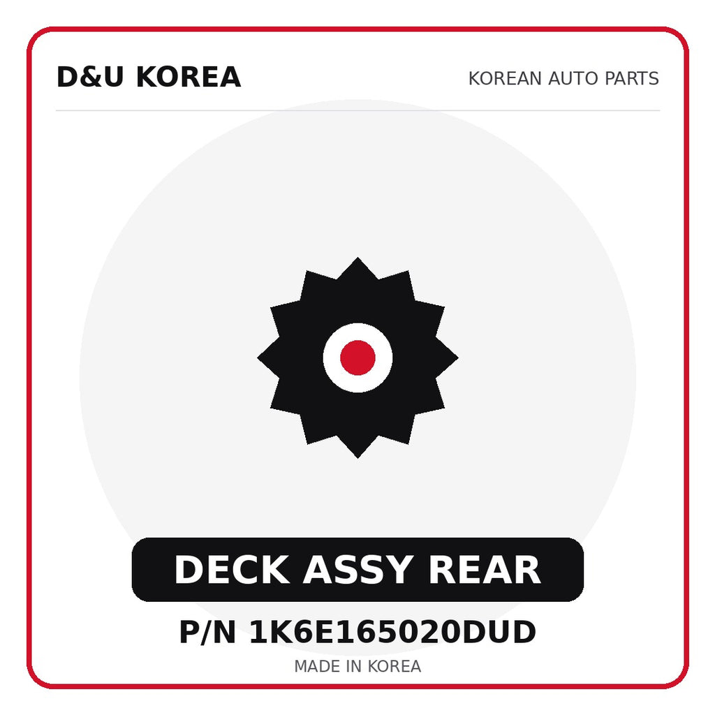 Genuine Mobis DECK ASSY REAR 1K6E165020DUD - Korean auto parts from D&U Korea