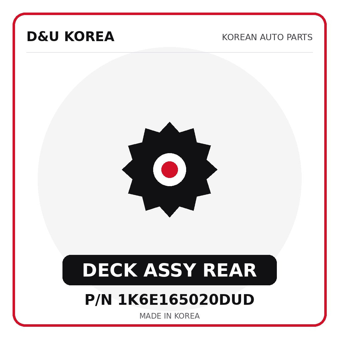 Genuine Mobis DECK ASSY REAR 1K6E165020DUD - Korean auto parts from D&U Korea