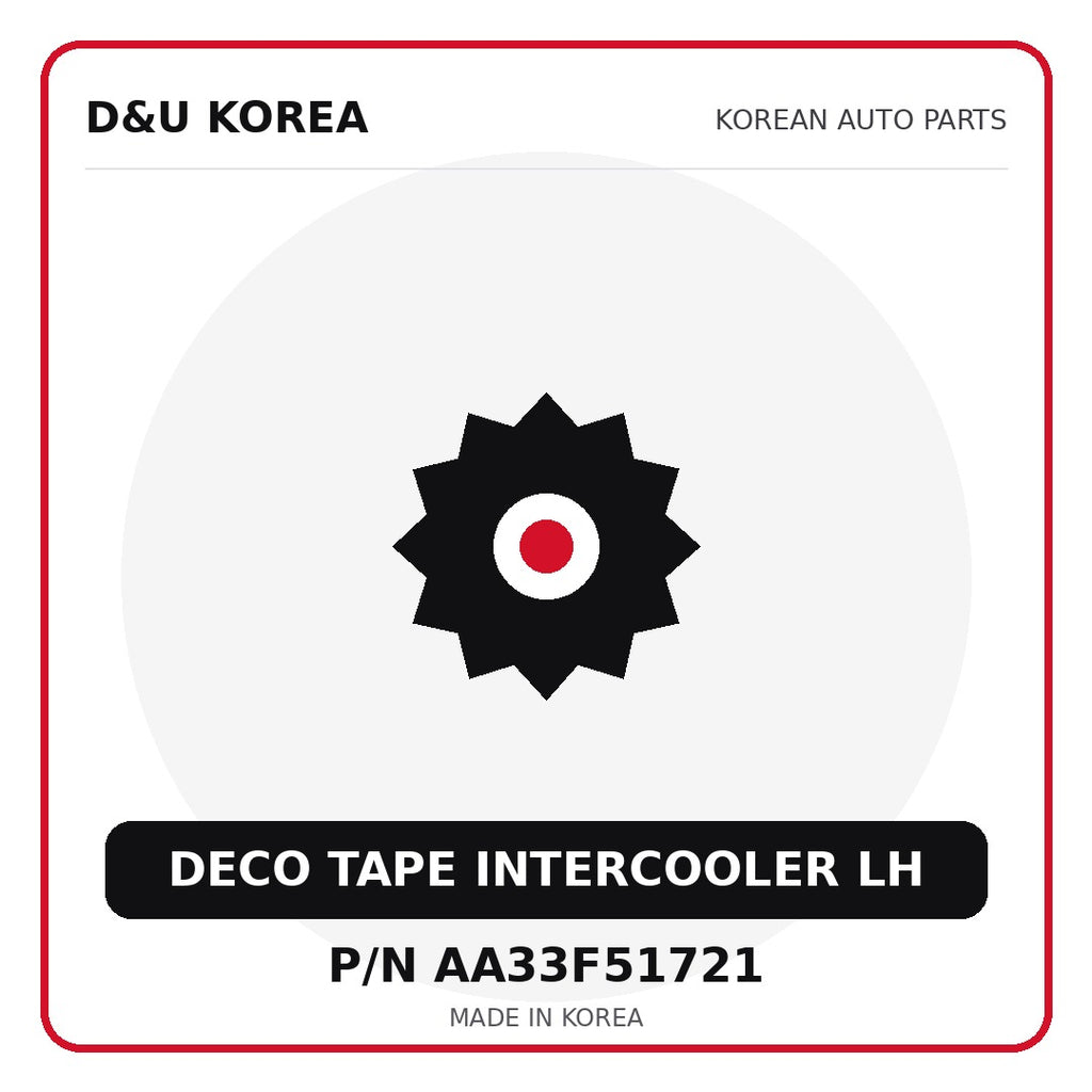 Genuine Mobis DECO TAPE INTERCOOLER LH AA33F51721 - Korean auto parts from D&U Korea