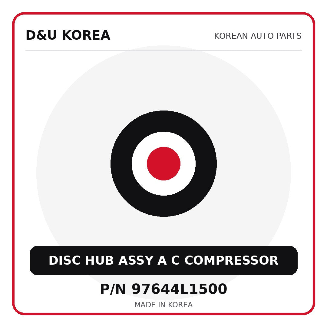 Genuine Mobis DISC HUB ASSY A C COMPRESSOR 97644L1500 for Korean vehicles | D&U Korea