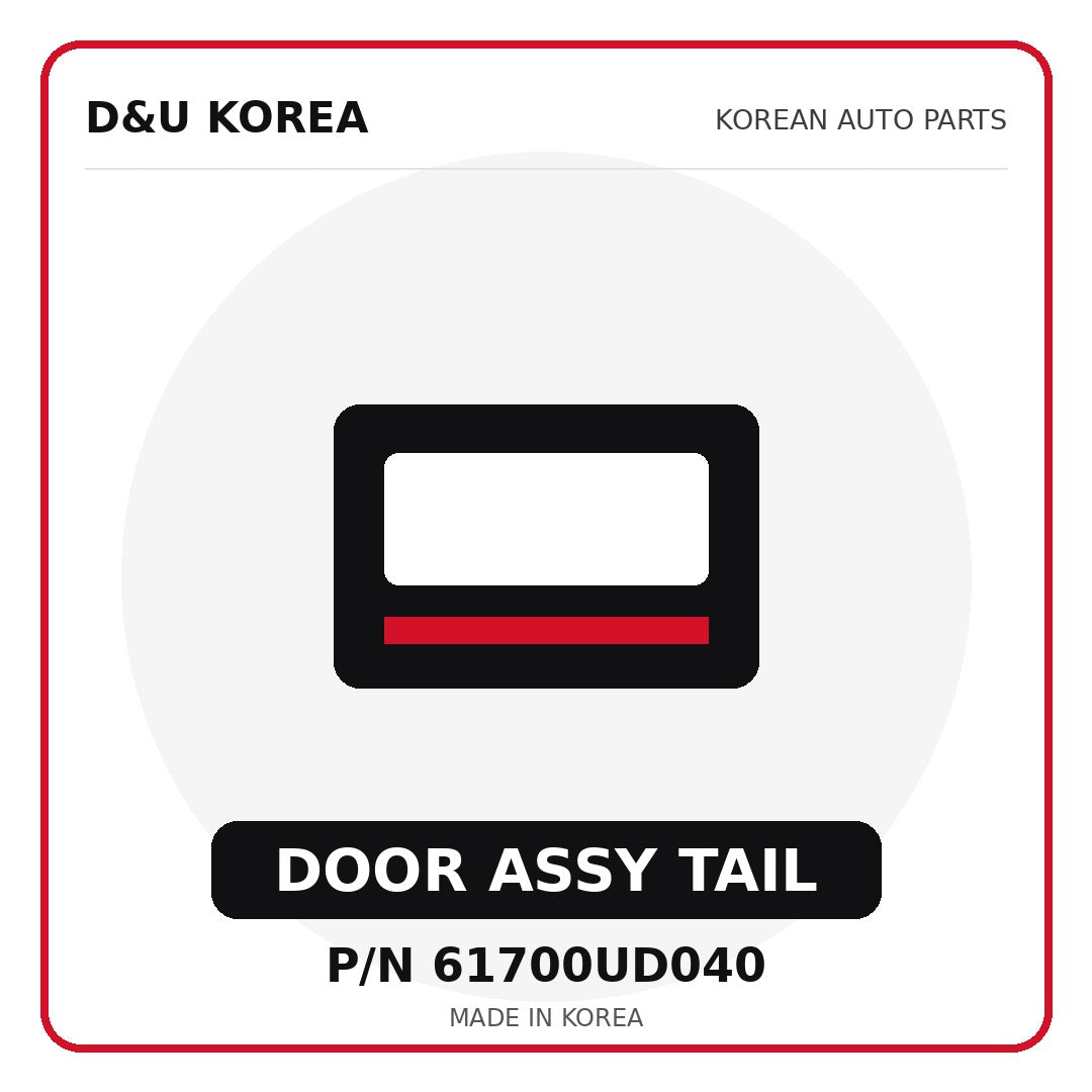 Genuine Mobis DOOR ASSY TAIL 61700UD040 for Korean vehicles | D&U Korea
