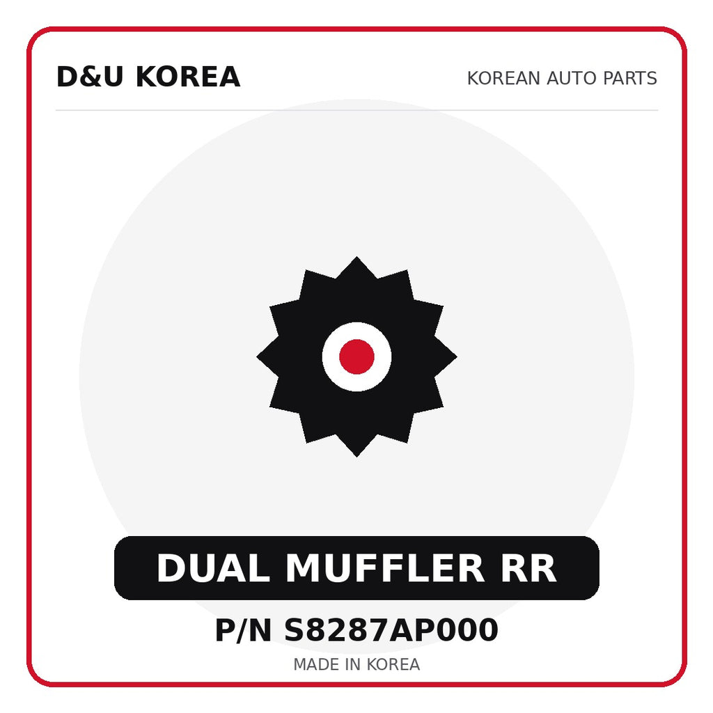 Genuine Mobis DUAL MUFFLER RR S8287AP000 - Korean auto parts from D&U Korea