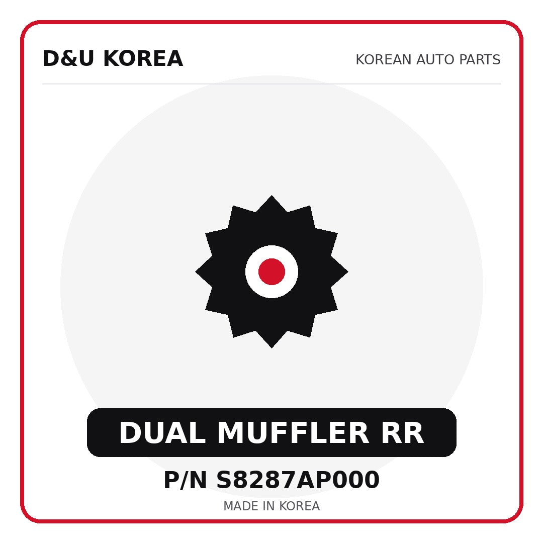 Genuine Mobis DUAL MUFFLER RR S8287AP000 - Korean auto parts from D&U Korea
