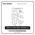 SWITCH ASSY-SEAT HEATER,LH