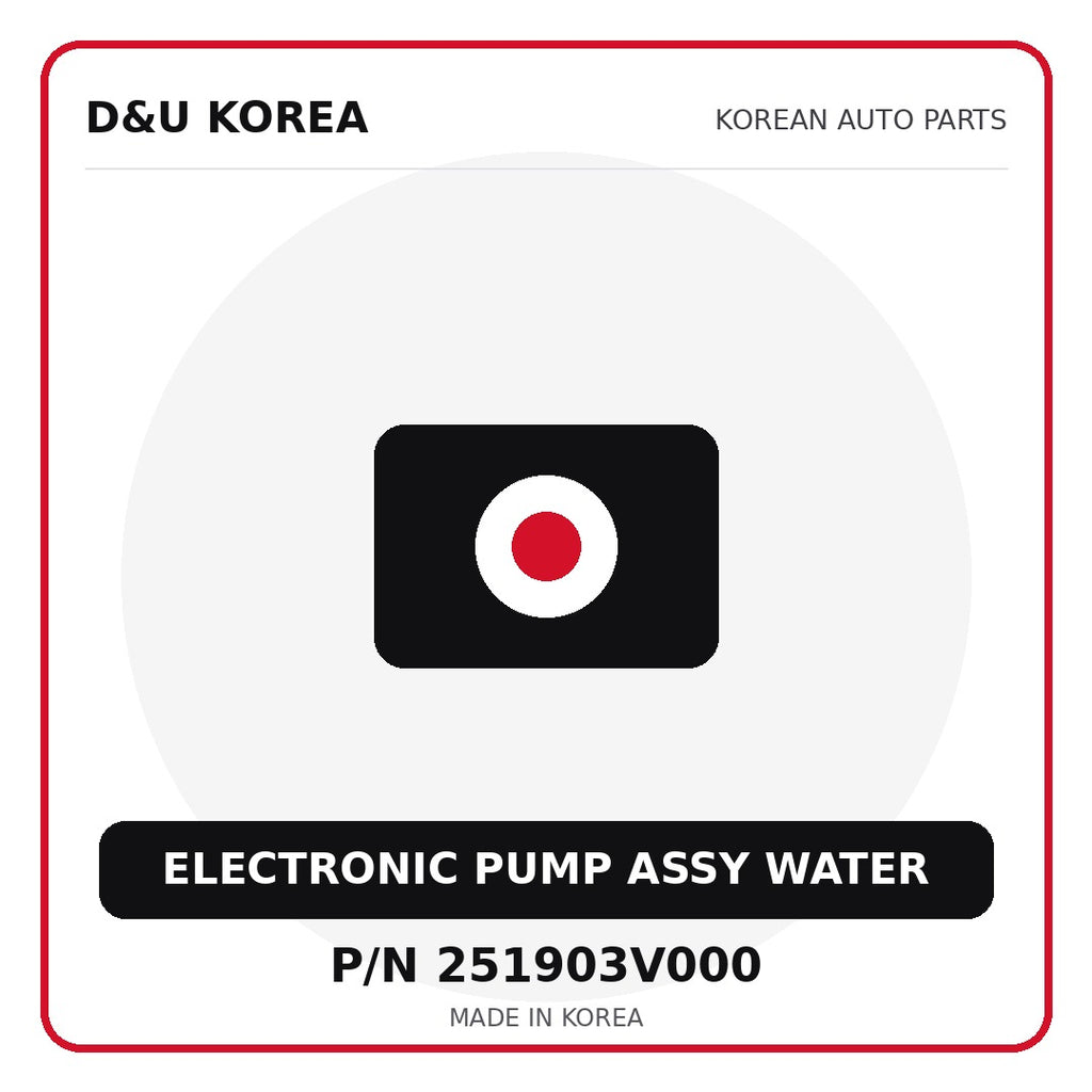 Genuine Mobis ELECTRONIC PUMP ASSY WATER 251903V000 - Korean auto parts from D&U Korea
