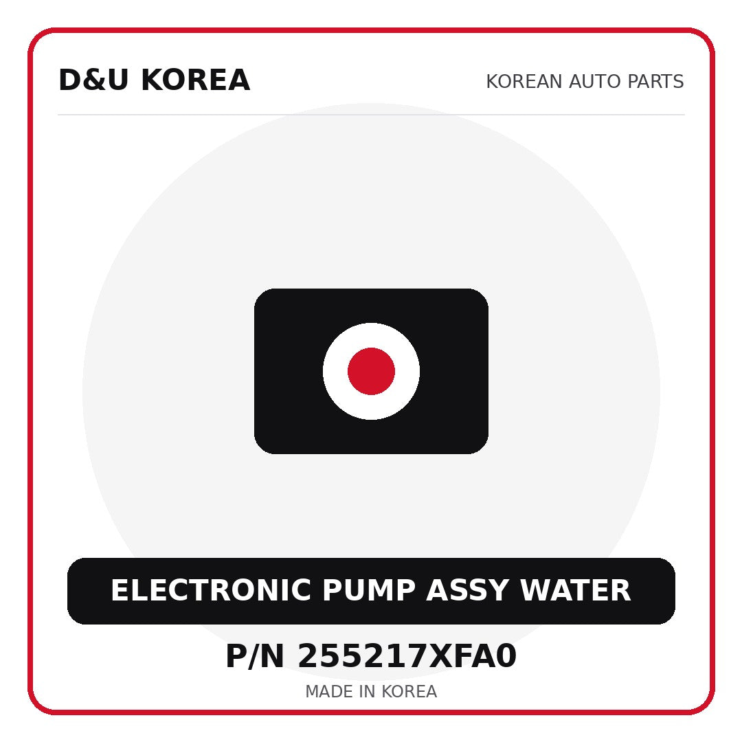 Genuine Mobis ELECTRONIC PUMP ASSY WATER 255217XFA0 - Korean auto parts from D&U Korea
