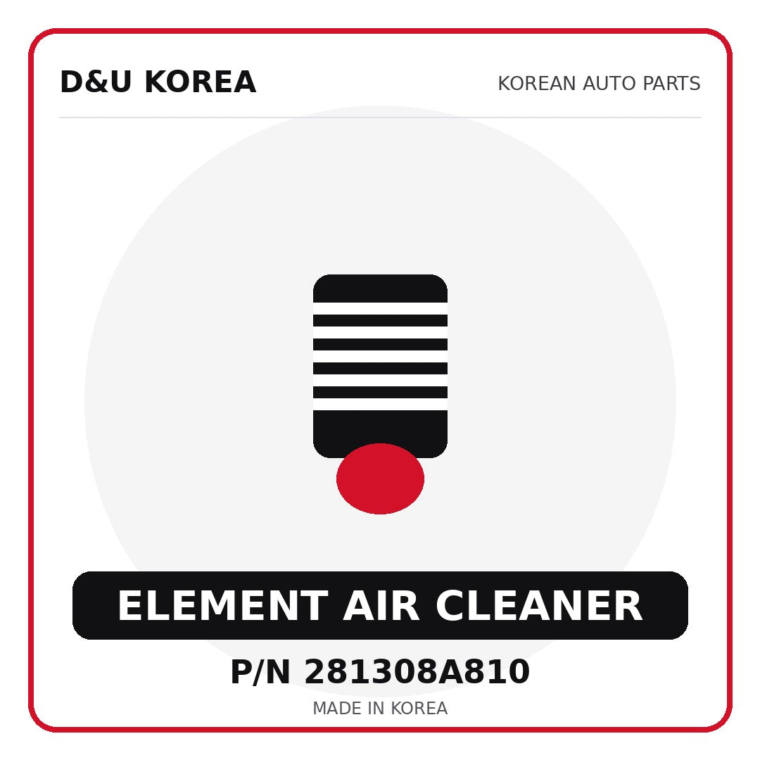 Genuine Mobis ELEMENT AIR CLEANER 281308A810 - Korean auto parts from D&U Korea