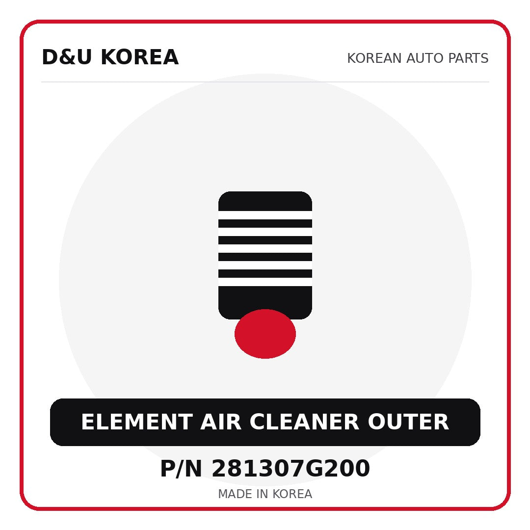 Genuine Mobis ELEMENT AIR CLEANER OUTER 281307G200 - Korean auto parts from D&U Korea